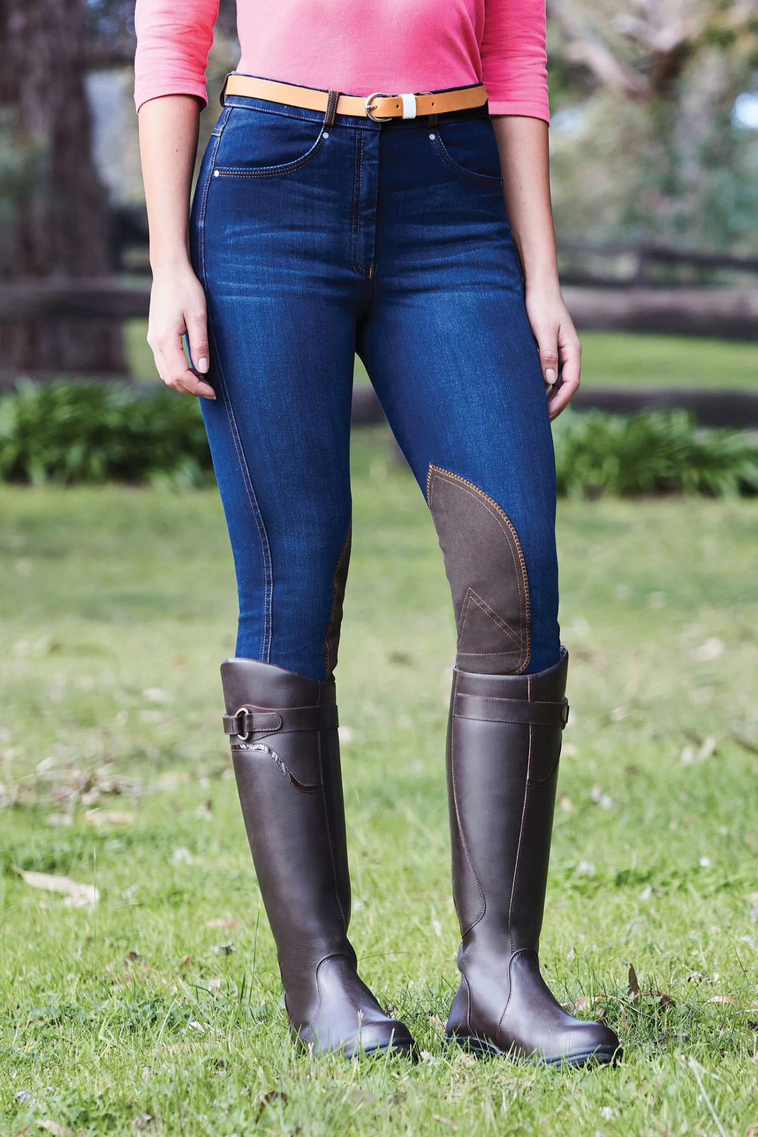 Dublin Shona Knee Patch Denim Breeches for Women