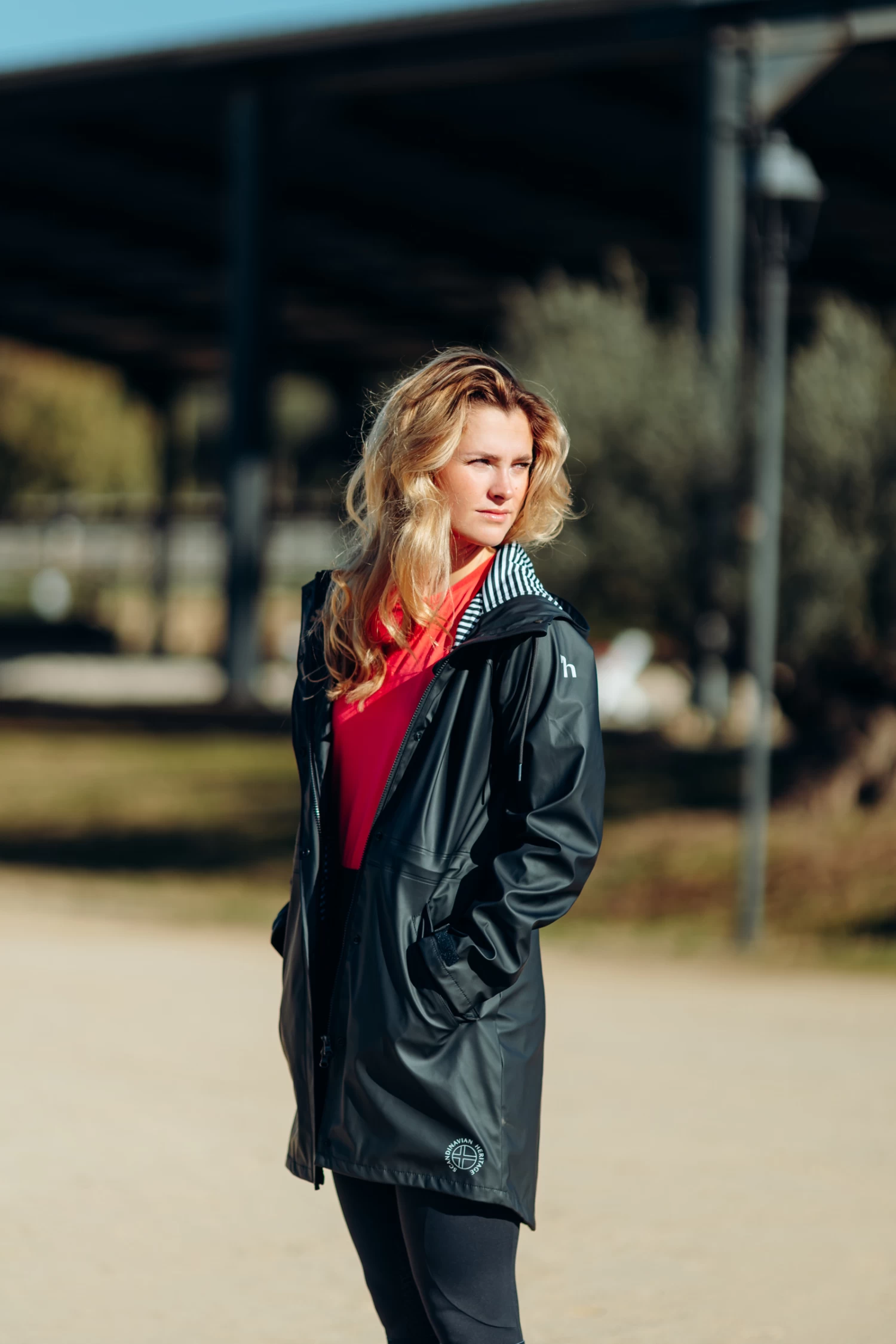 Horze Dania Women's PU Rain Coat with Jersey Lining