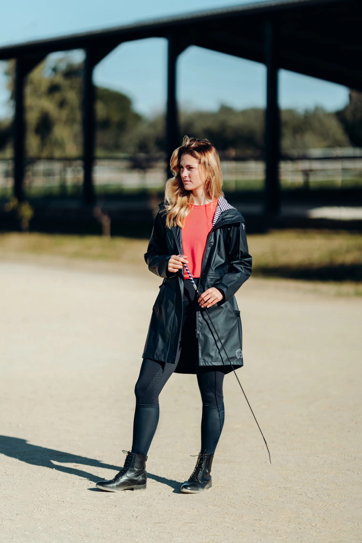 Horze Dania Women's PU Rain Coat with Jersey Lining