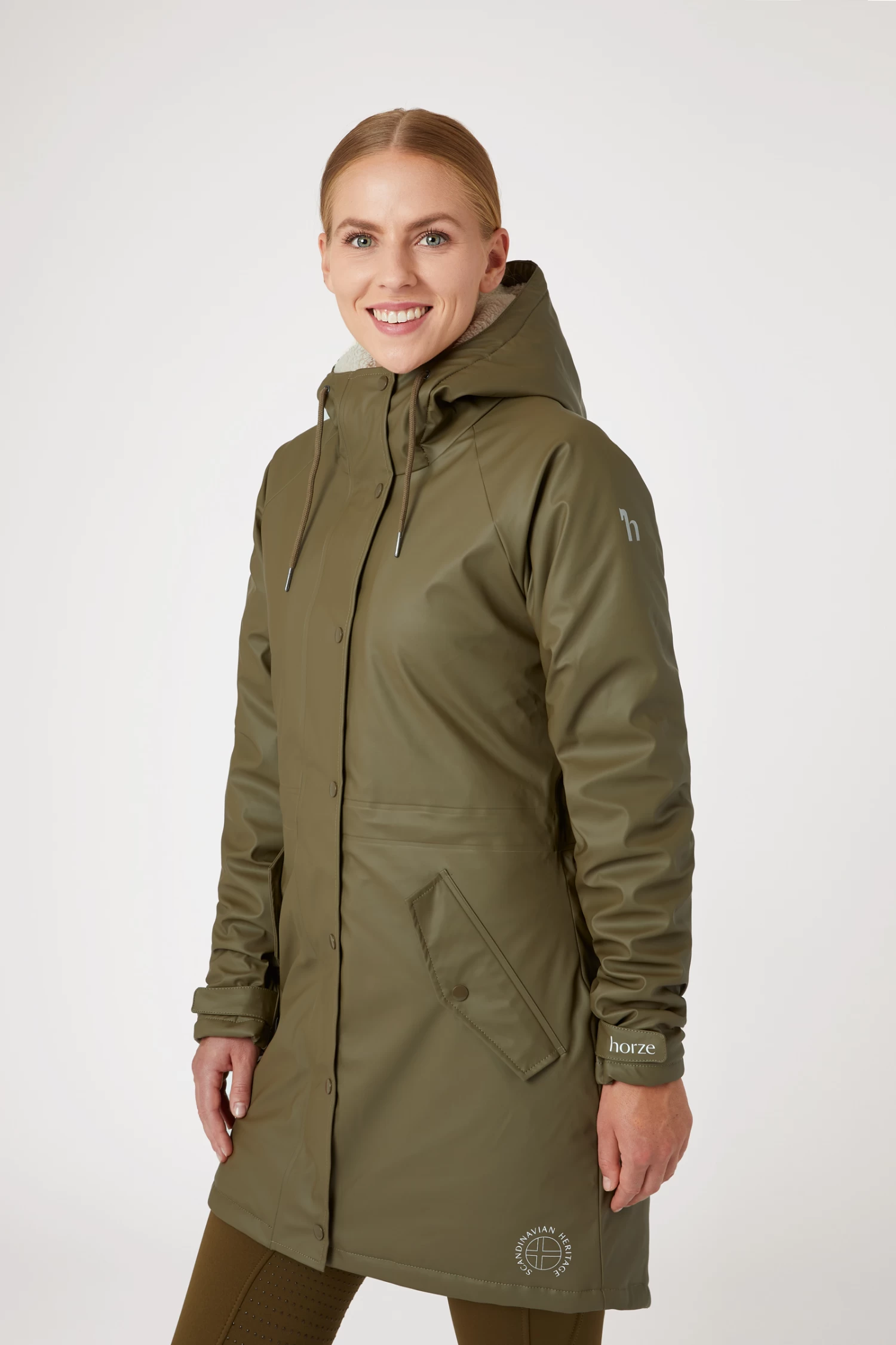 Horze Dania Women's Winter Raincoat with Fleece Lining