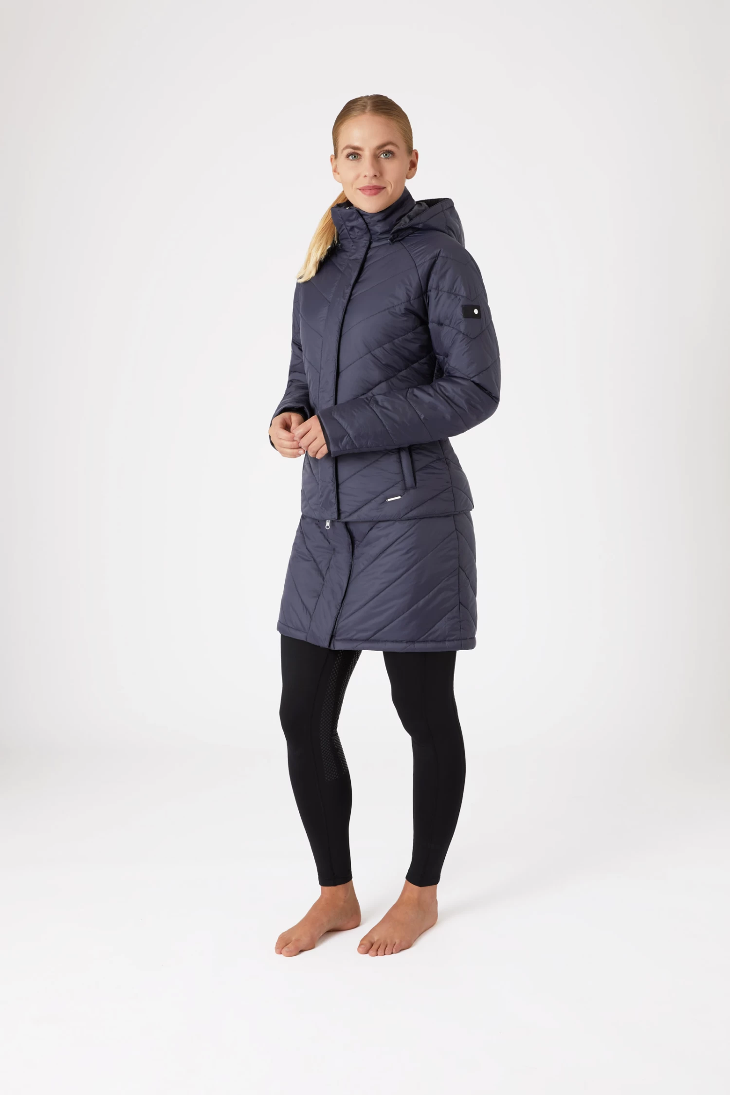 Horze Aurora Padded Parka Riding Riding Jacket with Removable Skirt