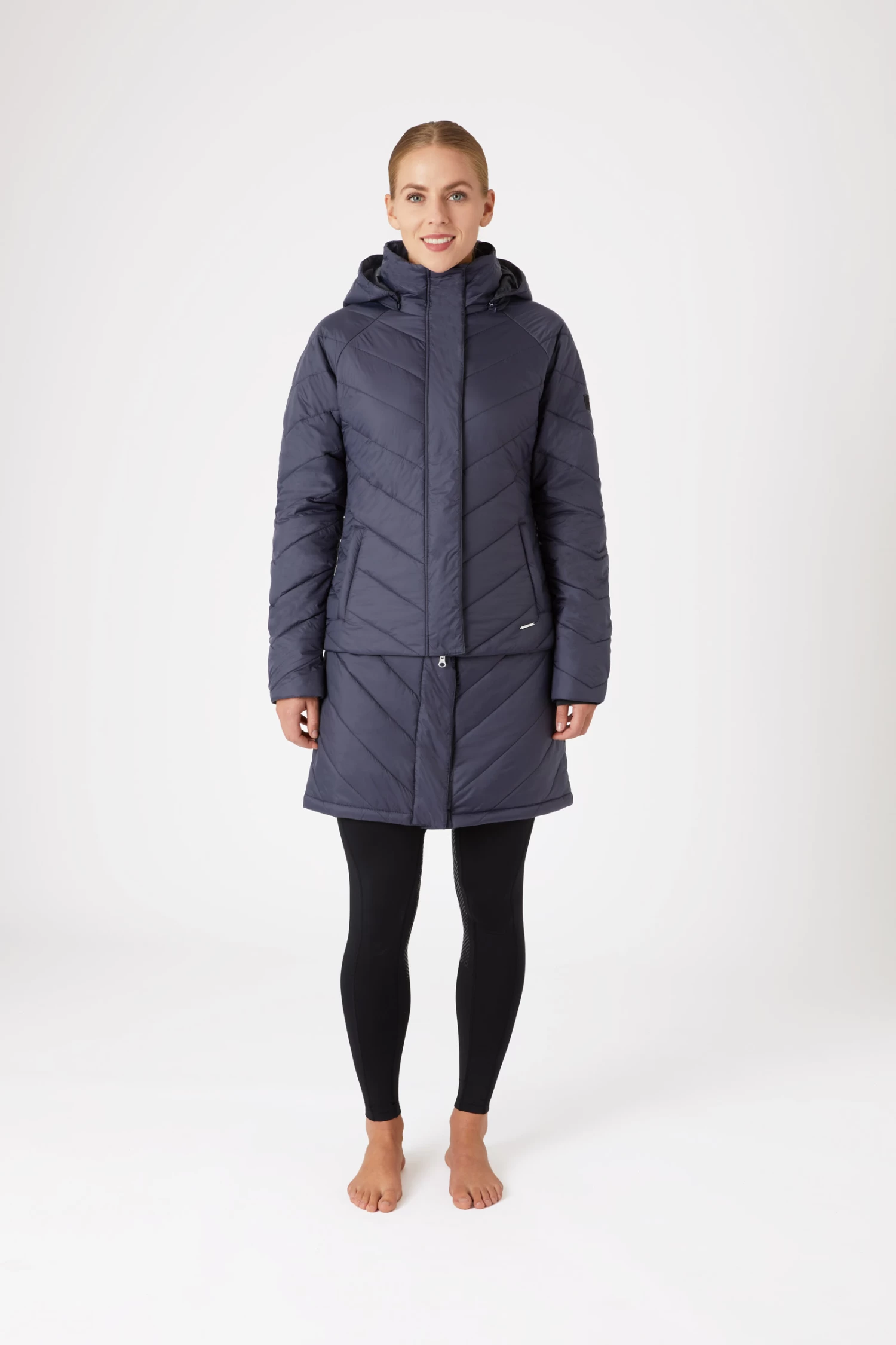 Horze Aurora Padded Parka Riding Riding Jacket with Removable Skirt