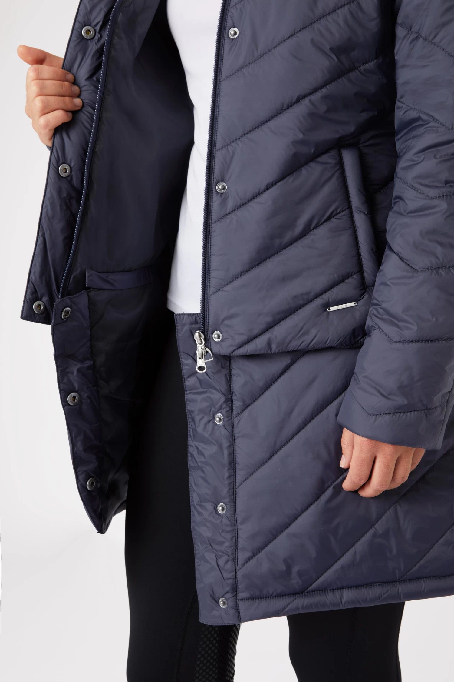 Horze Aurora Padded Parka Riding Riding Jacket with Removable Skirt