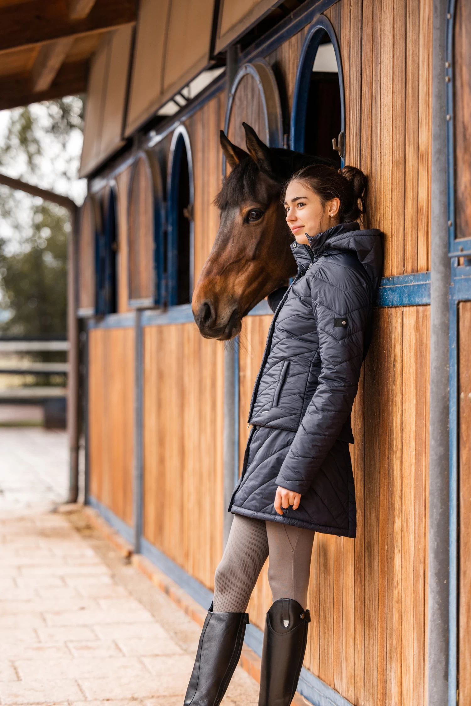 Horze Aurora Padded Parka Riding Riding Jacket with Removable Skirt