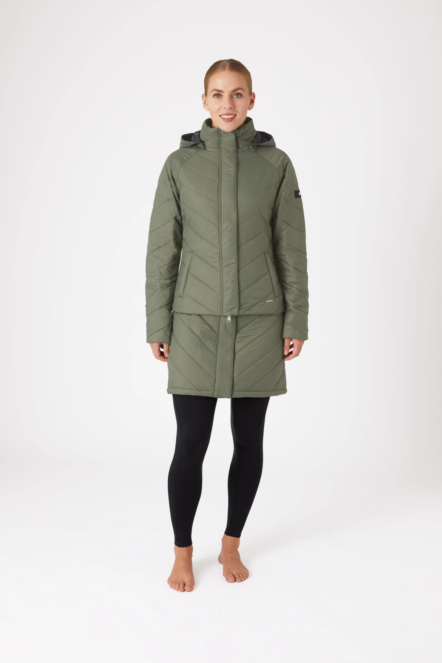 Horze Aurora Padded Parka Riding Riding Jacket with Removable Skirt