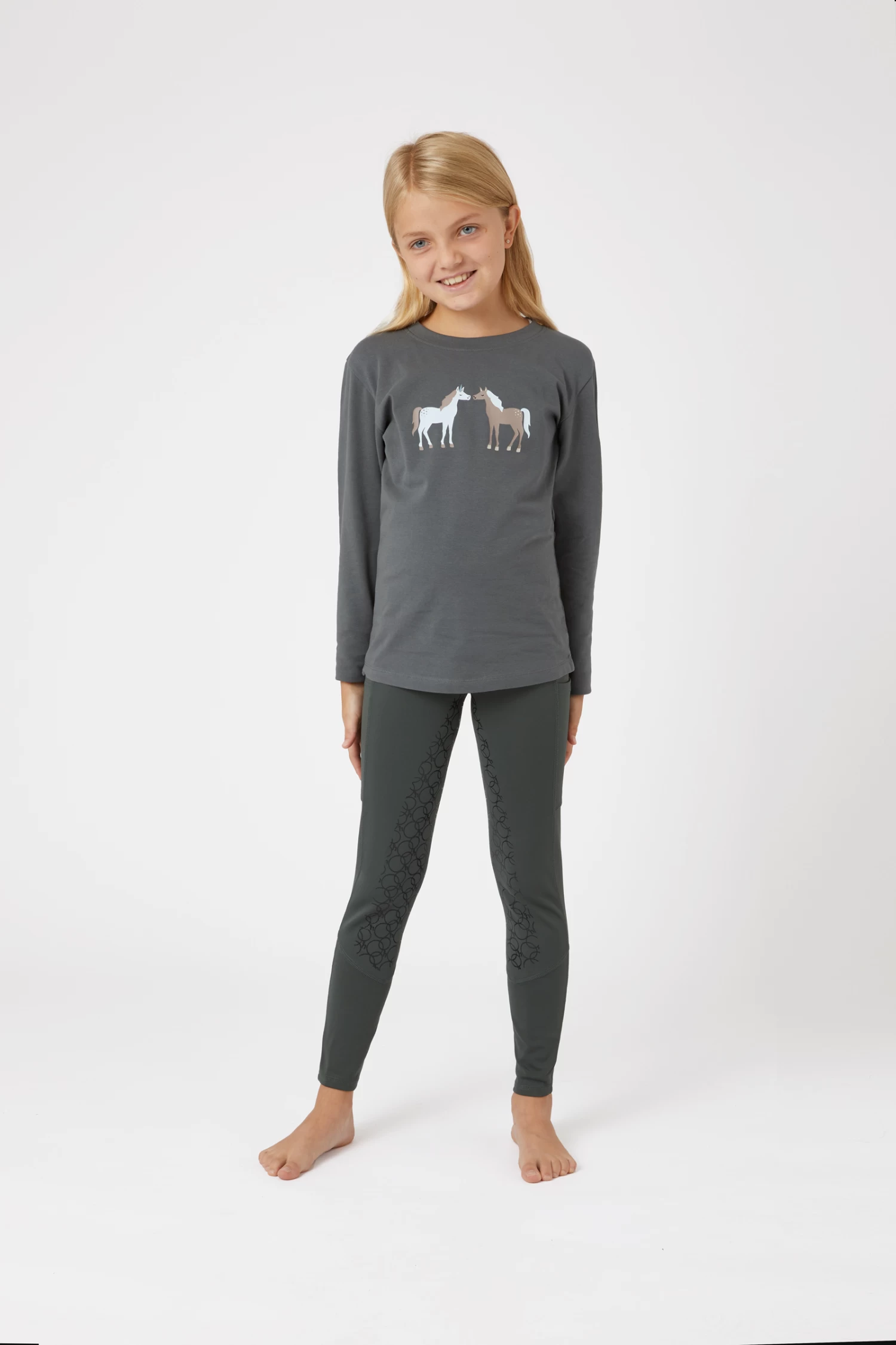 Horze Leighton Teens Long Sleeve Shirt with Print