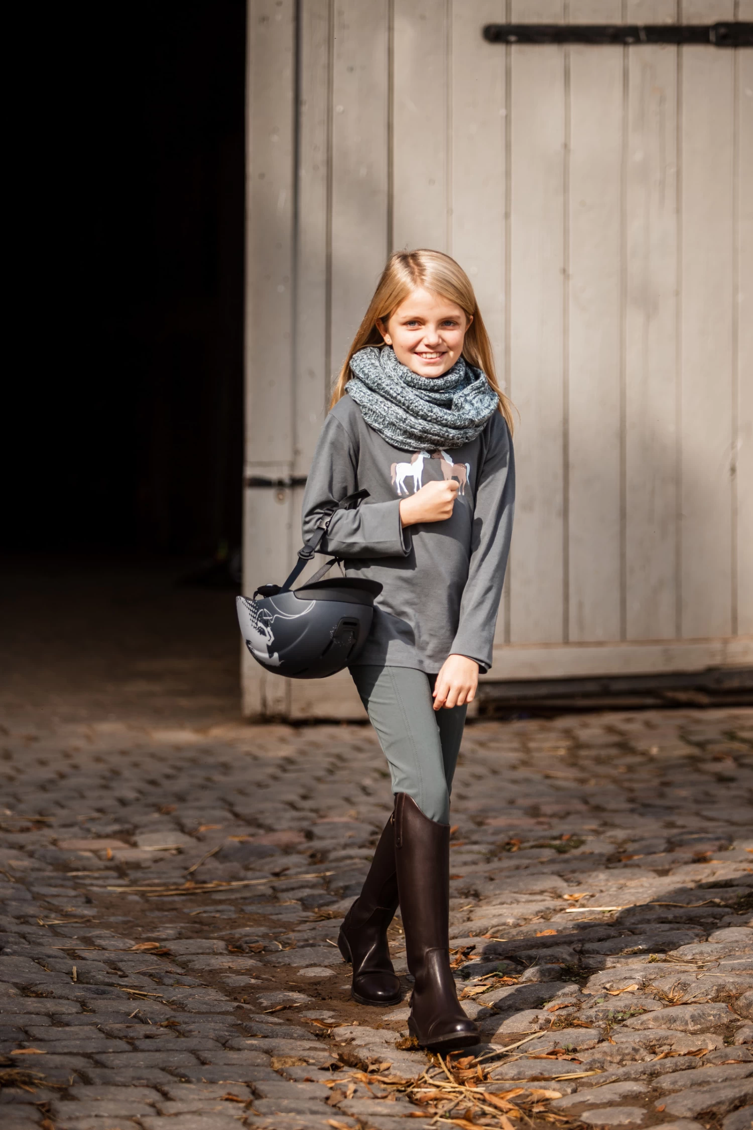 Horze Leighton Teens Long Sleeve Shirt with Print