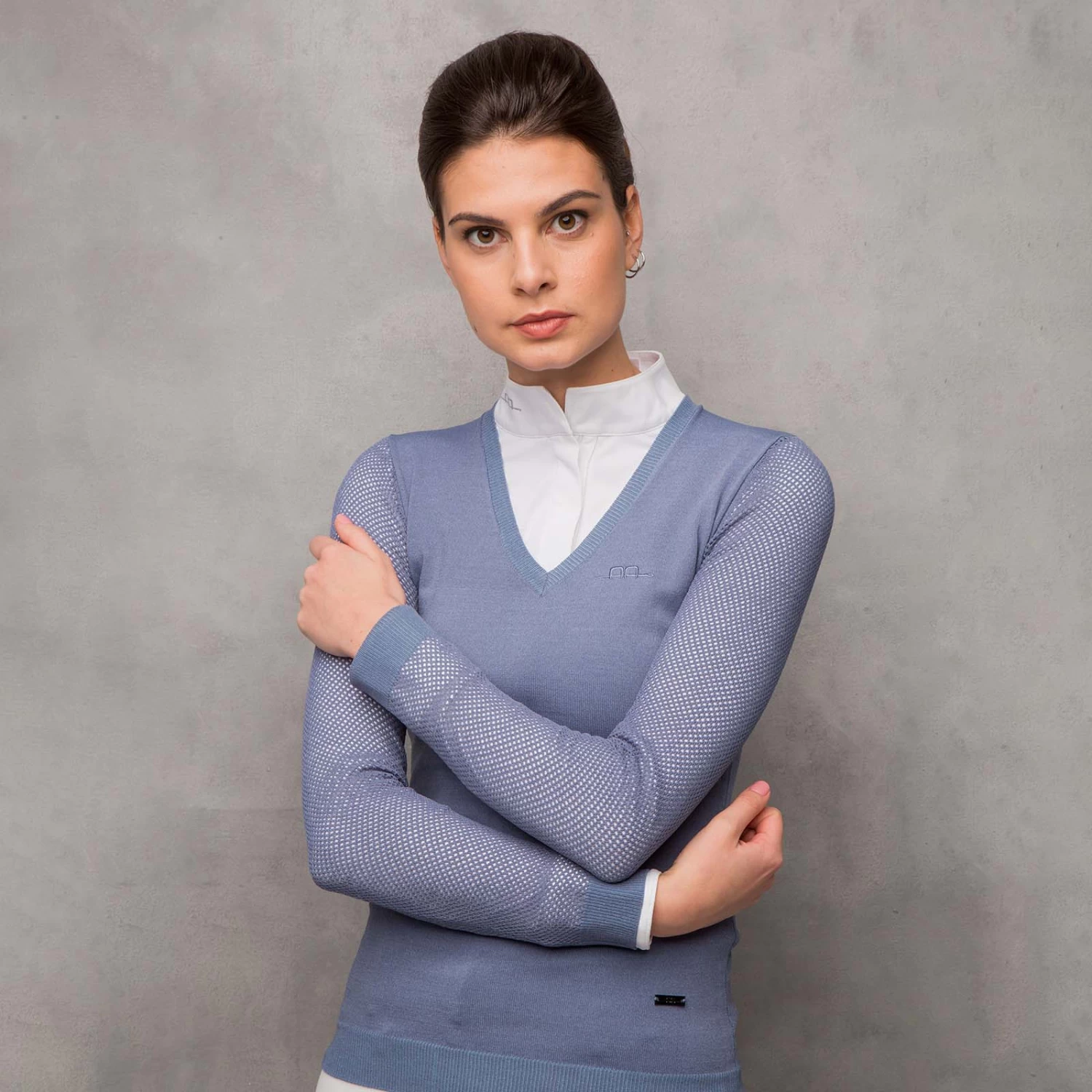 AA Ladies' Sweater with Perforated Sleeves