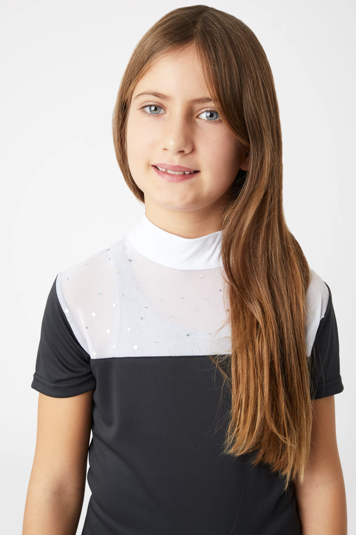 Horze Kaya Kids' Show Shirt with Rhinestone Detail