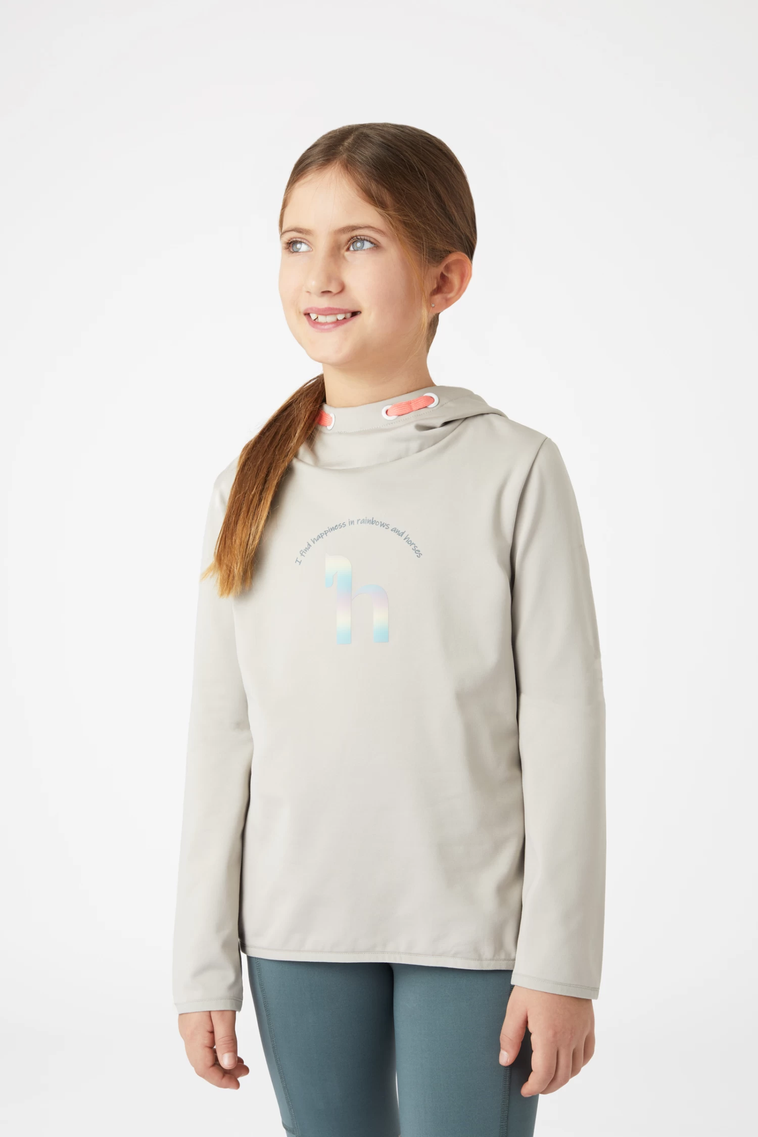 Horze Chloe Kids' Functional Hoodie with Logo Print