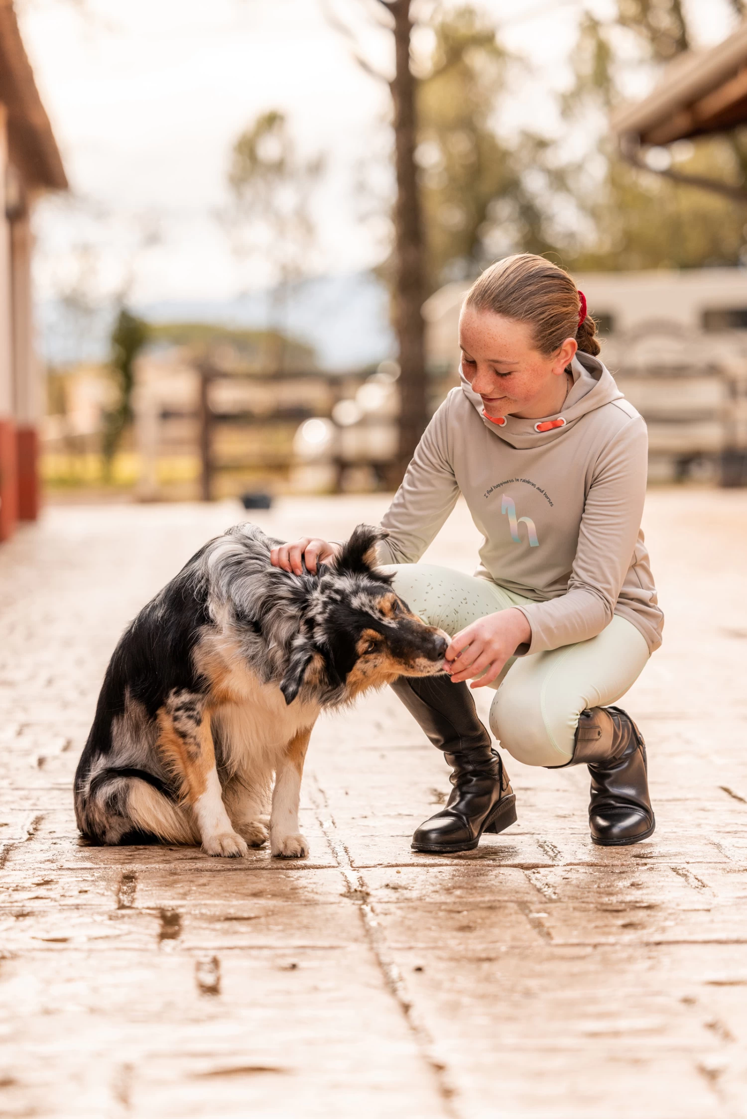 Horze Chloe Kids' Functional Hoodie with Logo Print