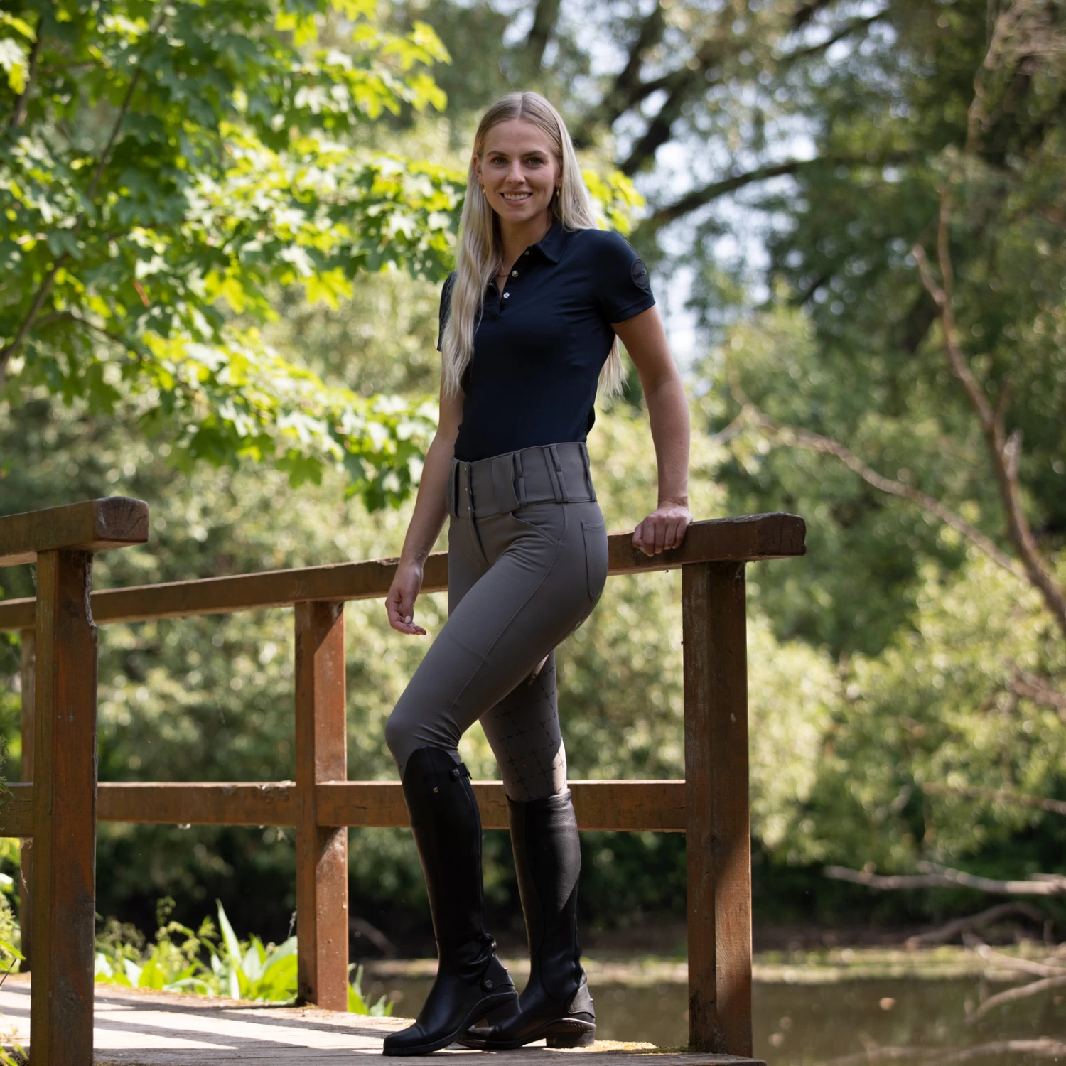 Horze Desiree Women's Silicone Full Seat Breeches belt loops