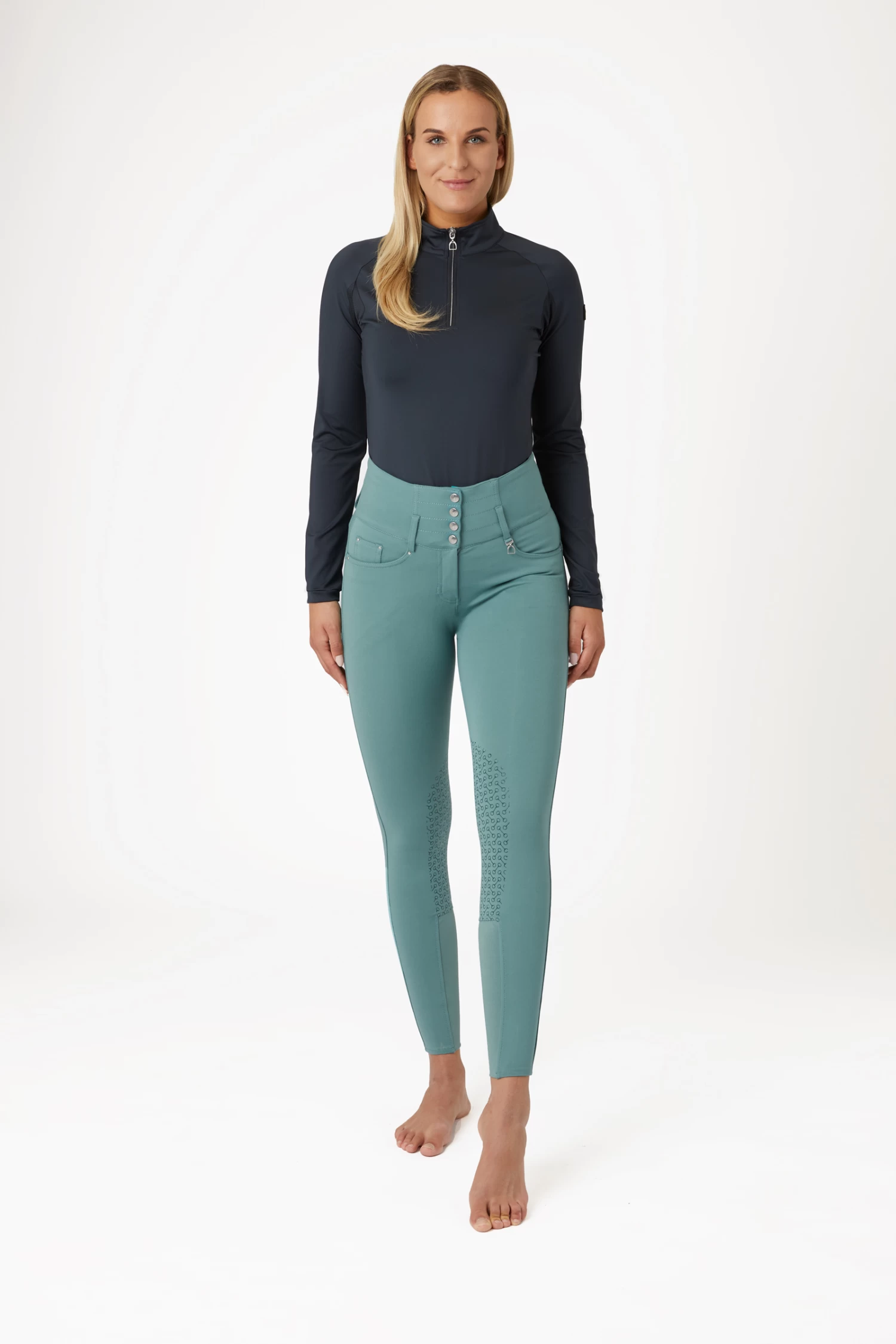 Horze Tara High Waist Silicone Knee Patch Breeches for Women