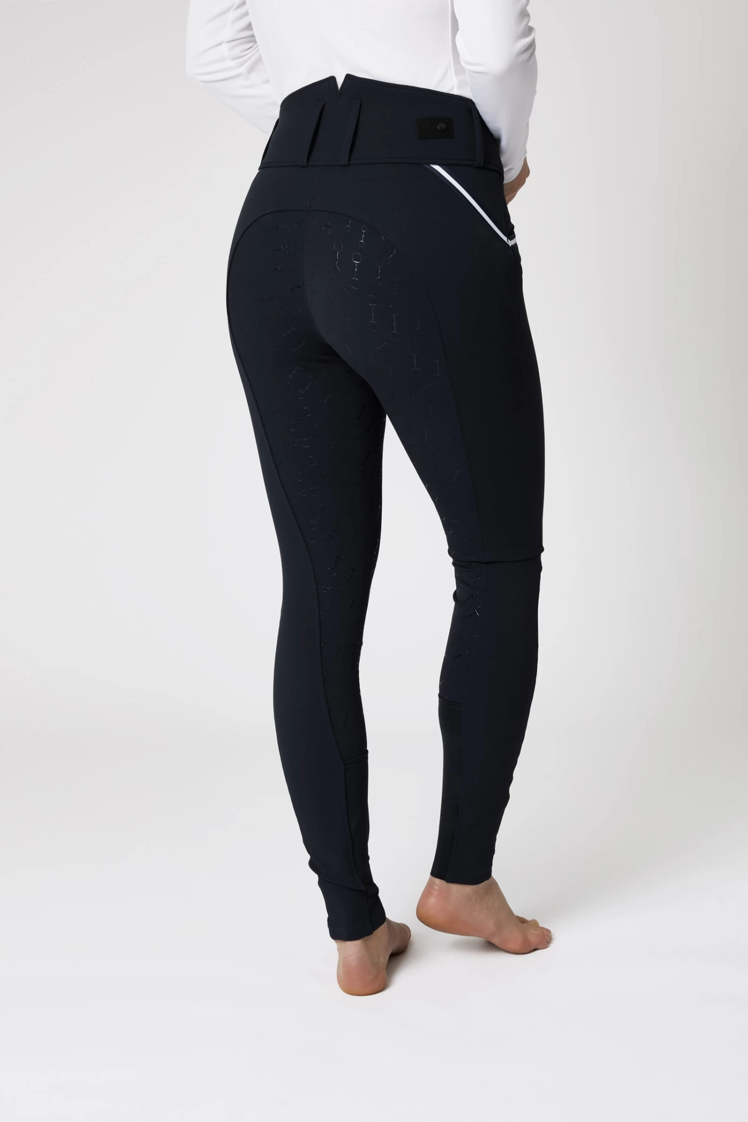 Horze Della High Waist Silicone Full Seat Breeches with Piping for Woman
