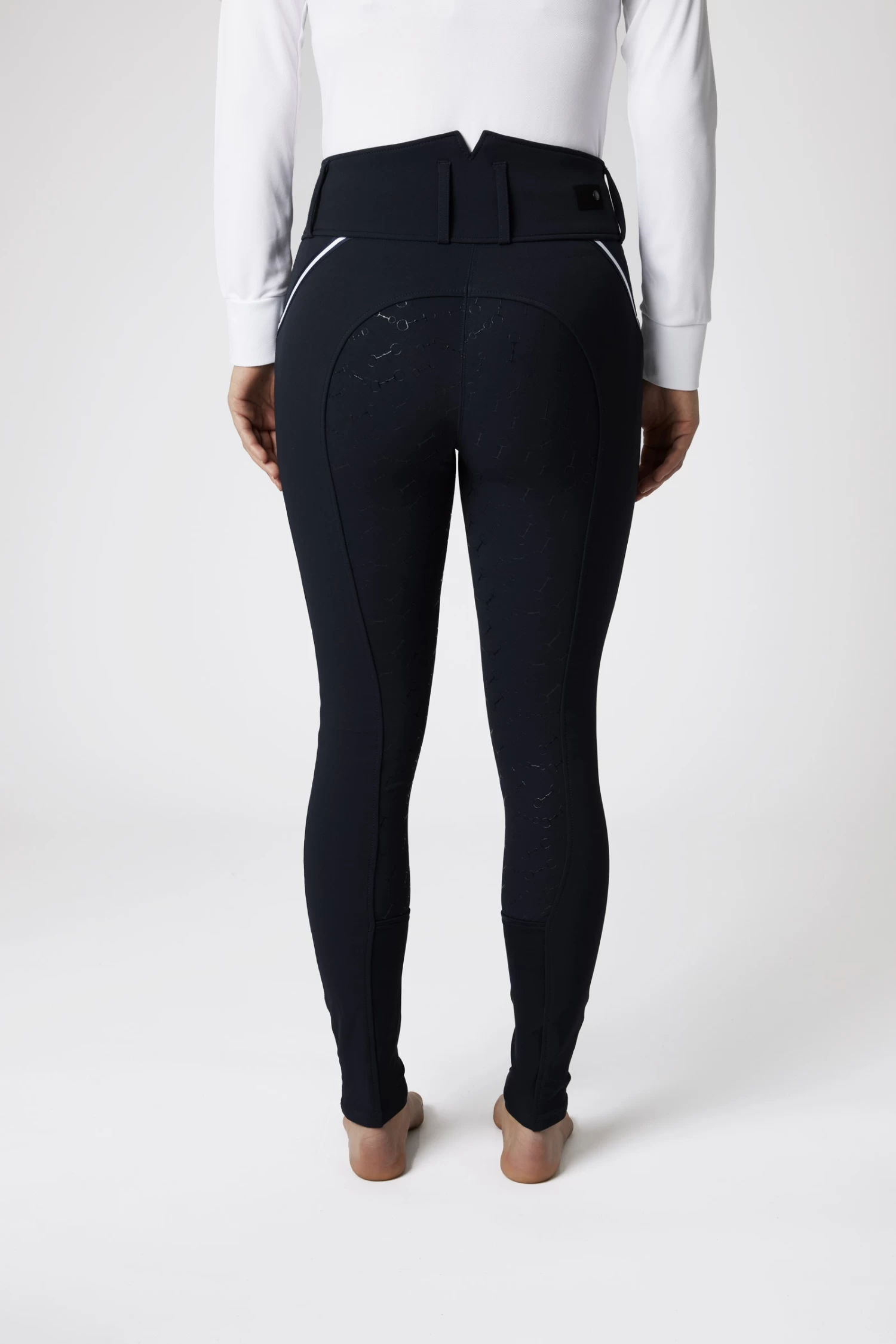 Horze Della High Waist Silicone Full Seat Breeches with Piping for Woman