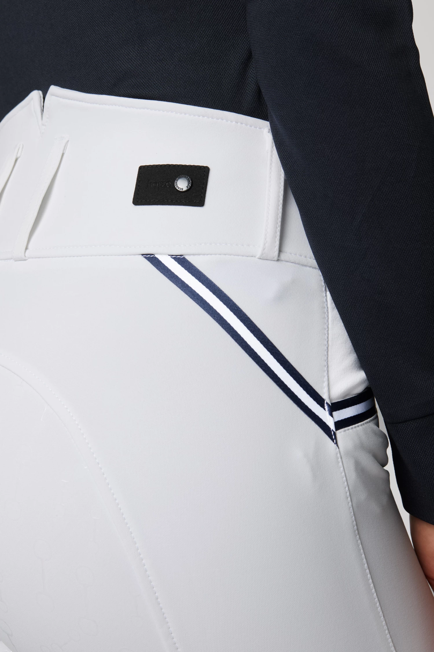 Horze Della High Waist Silicone Full Seat Breeches with Piping for Woman