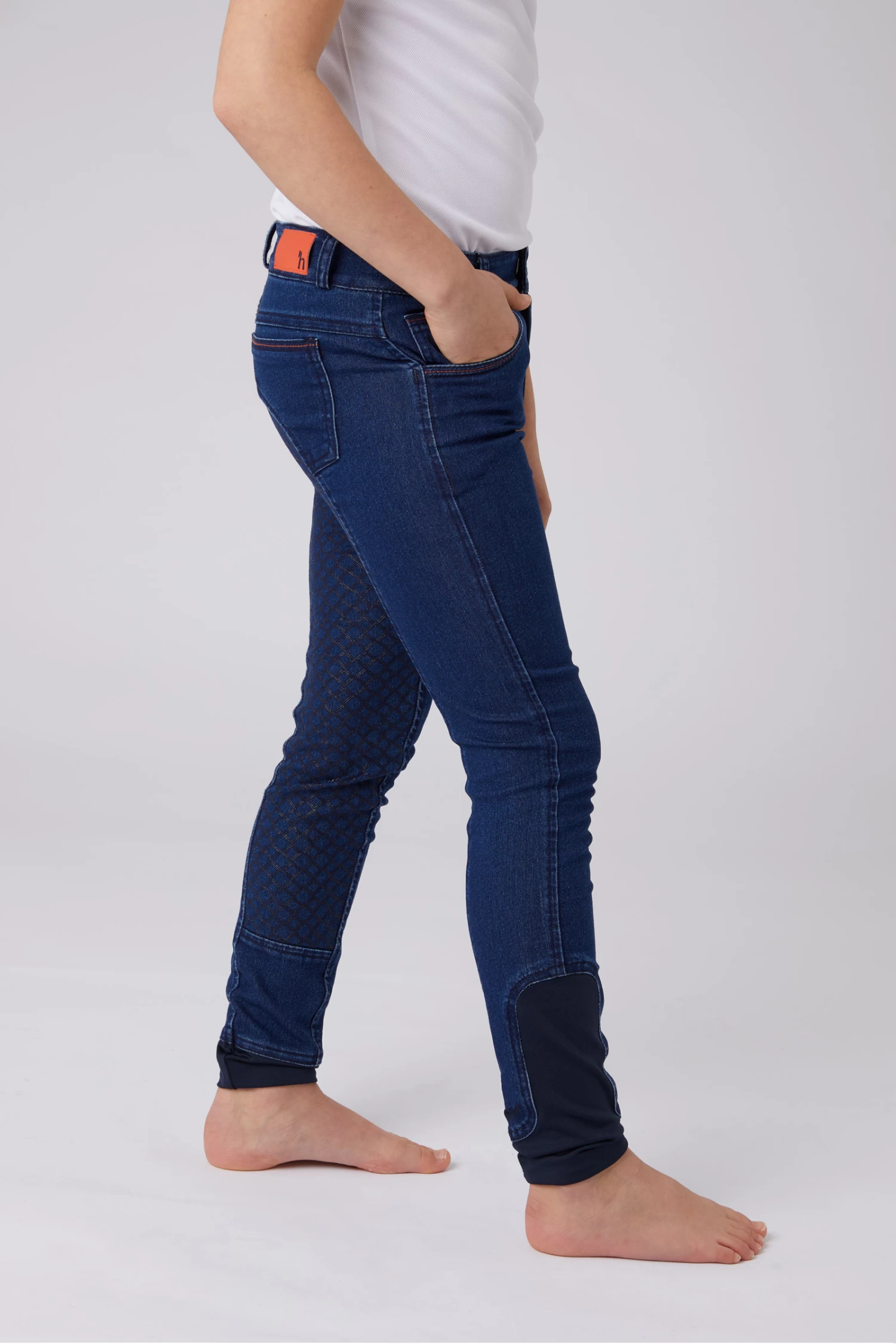 Horze Allison Kids Denim Silicone Full Seat Breeches