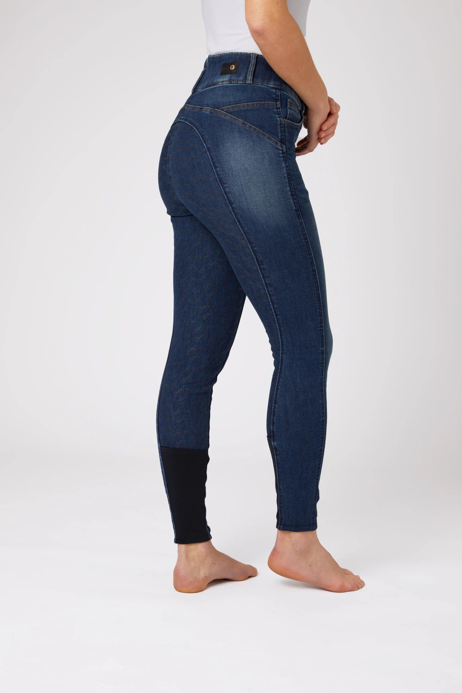 Horze Cecilia Women's Denim Silicone Full Seat Breeches with Back Detail