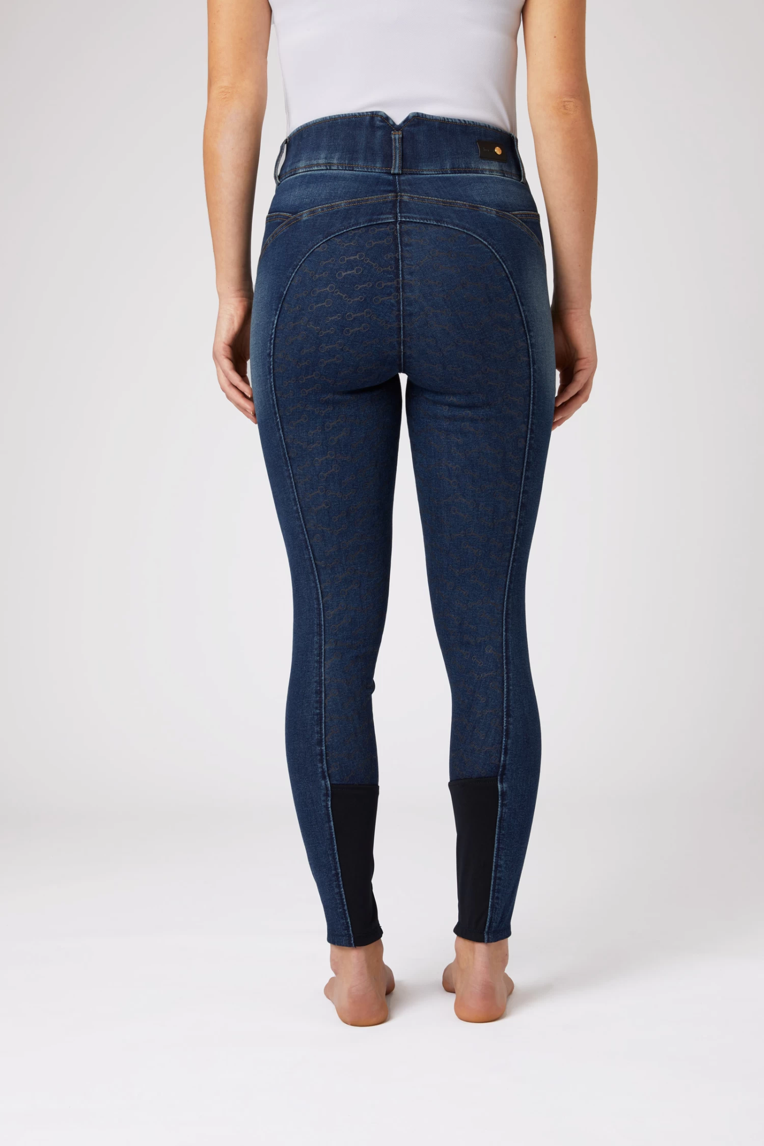 Horze Cecilia Women's Denim Silicone Full Seat Breeches with Back Detail