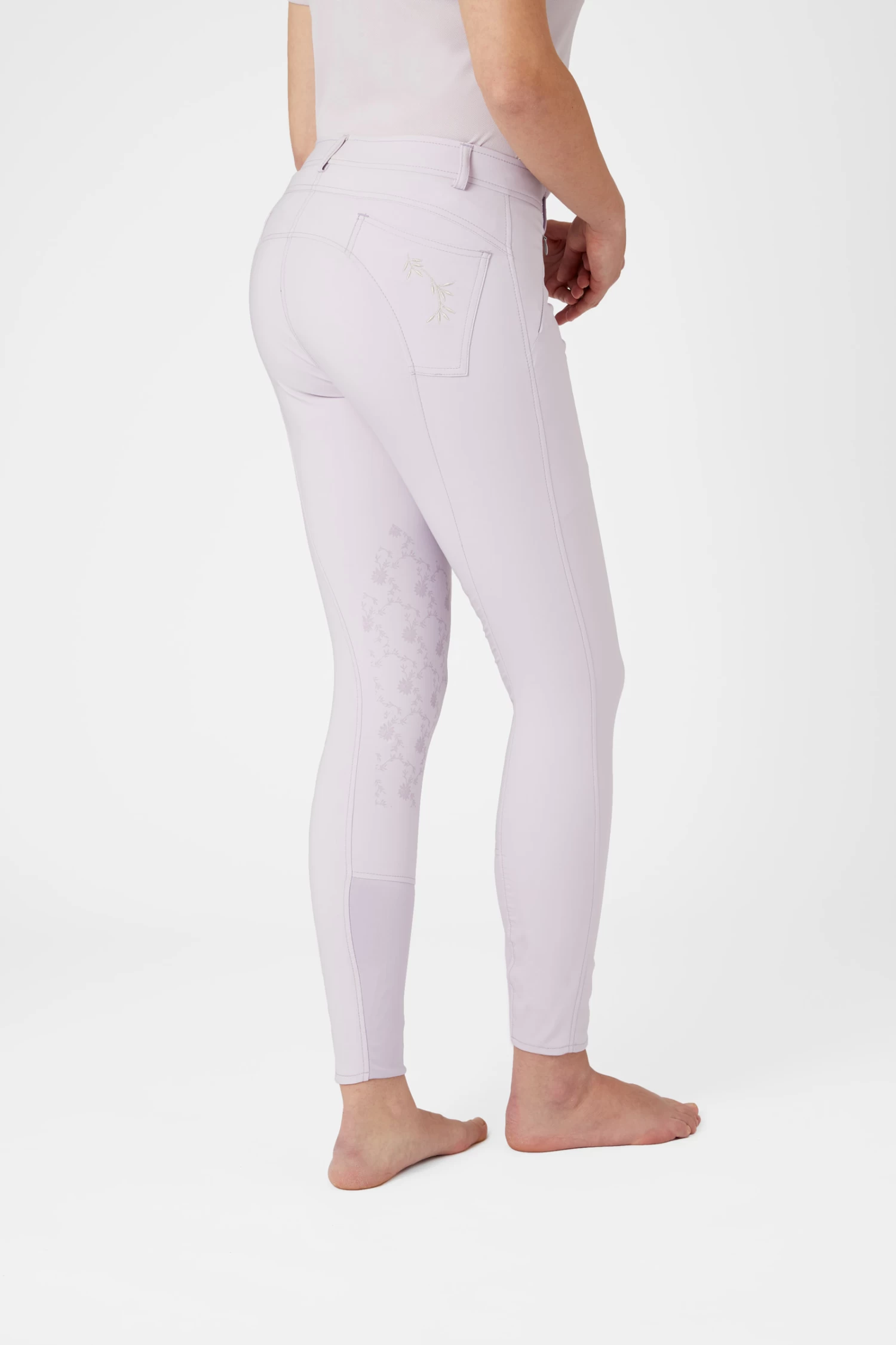 Horze Kaitlin Women's Knee Patch Breeches with Flower Detail