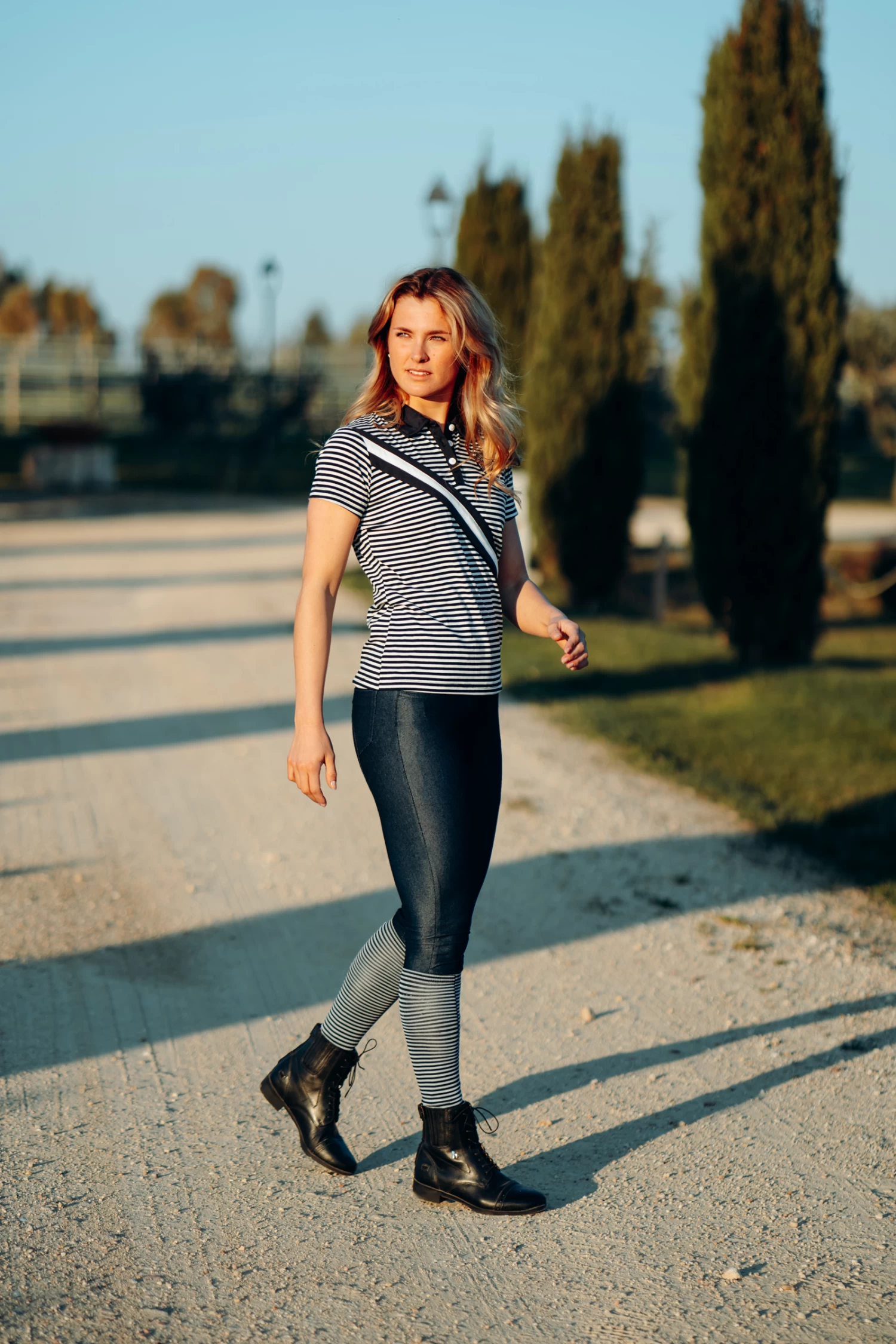 Horze Katia Women's Denim Look Silicone Full Seat Riding Tights