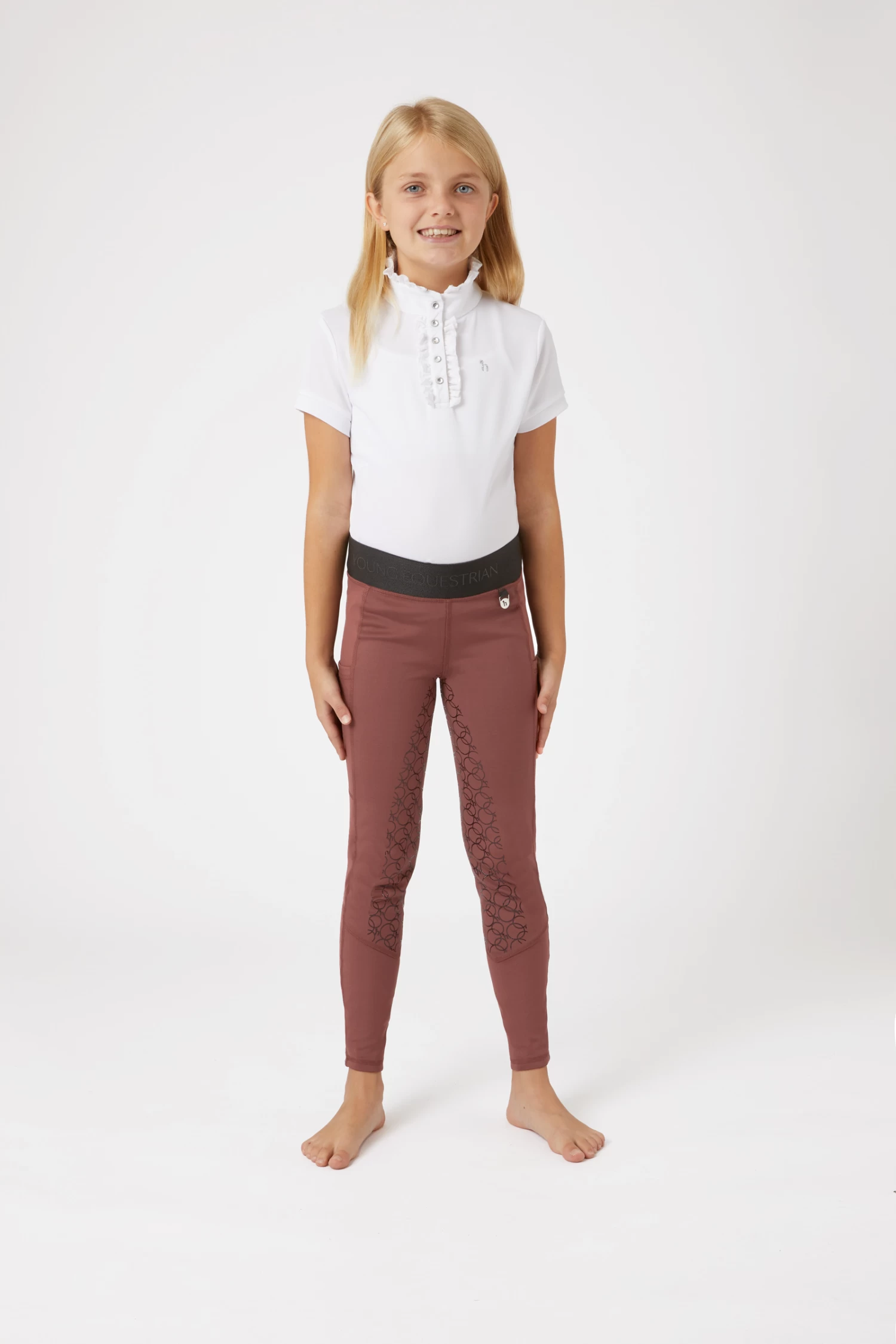 Horze Leighton Teens Silicone Full Grip Riding Tights with Warm Lining