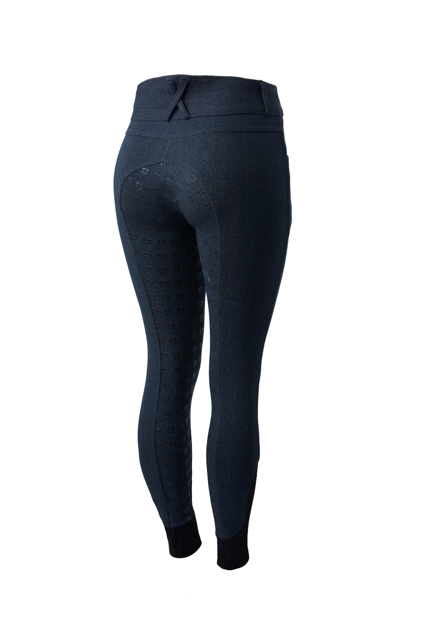 Horze Women's Denim Breeches with High Waist and Silicone Full Seat