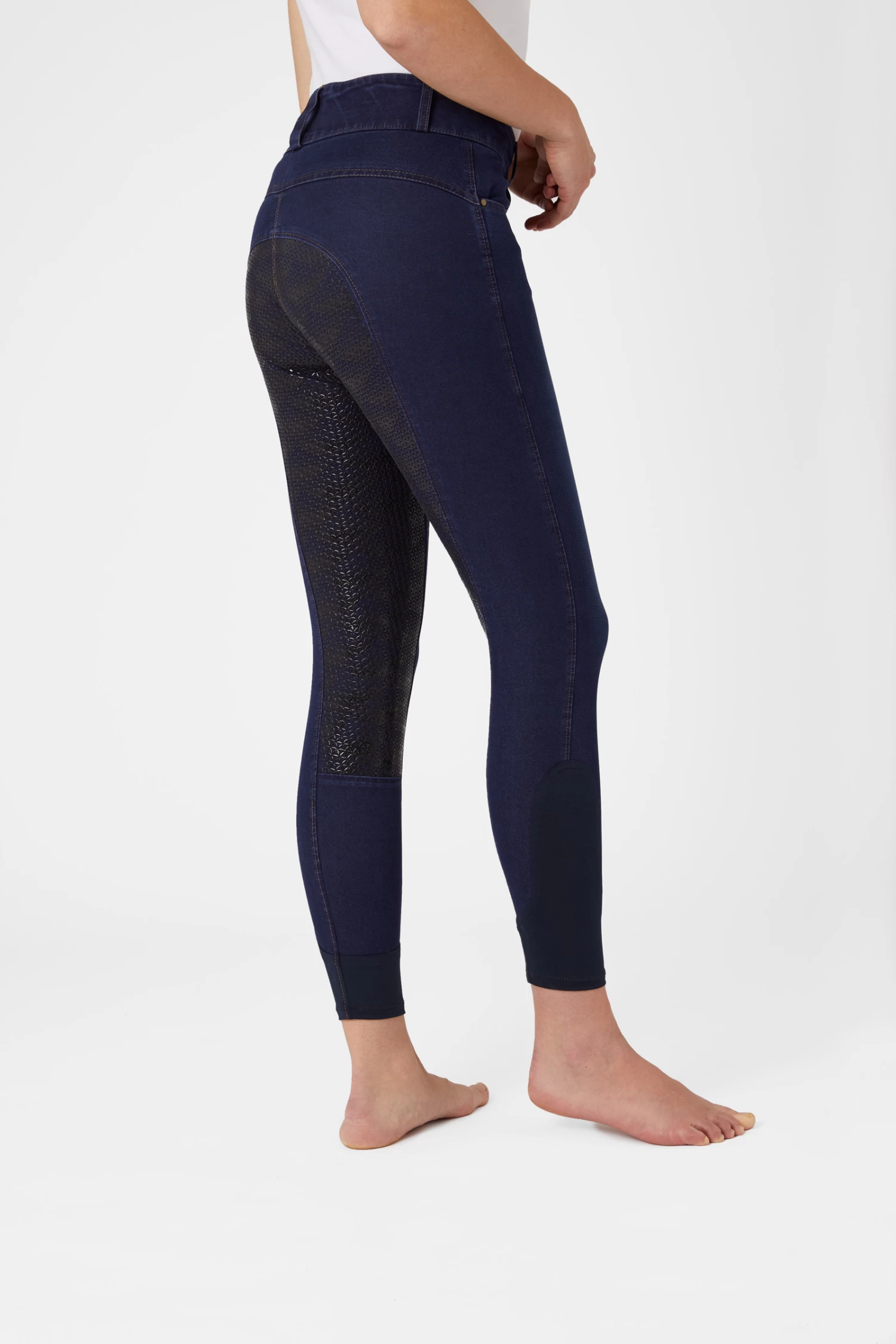 Horze Women's Leather & Silicone Full Seat Denim Breeches