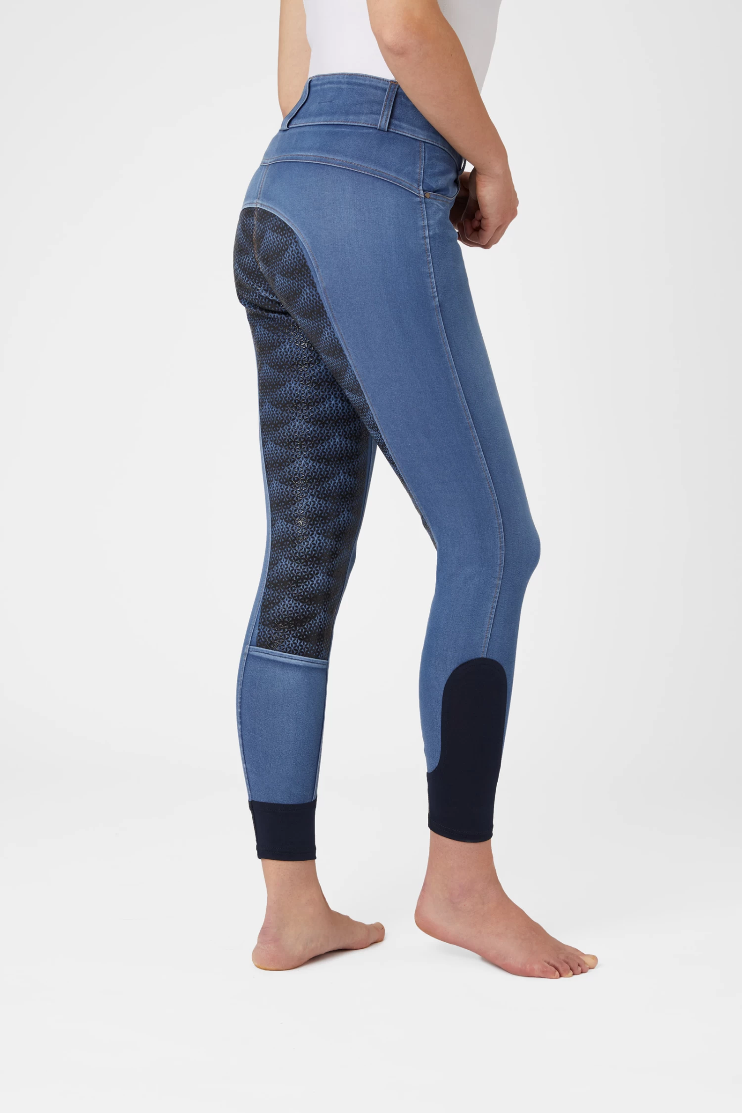 Horze Women's Leather & Silicone Full Seat Denim Breeches