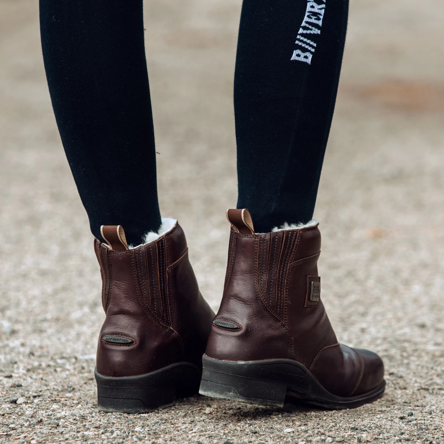 B Vertigo Mercury Women's Winter Jodhpur Boots with Lamb Fur Lining