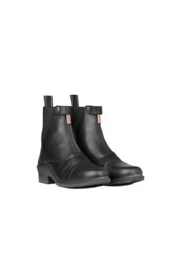 Horze Rose Leather Jodphur Boots With Front Zipper