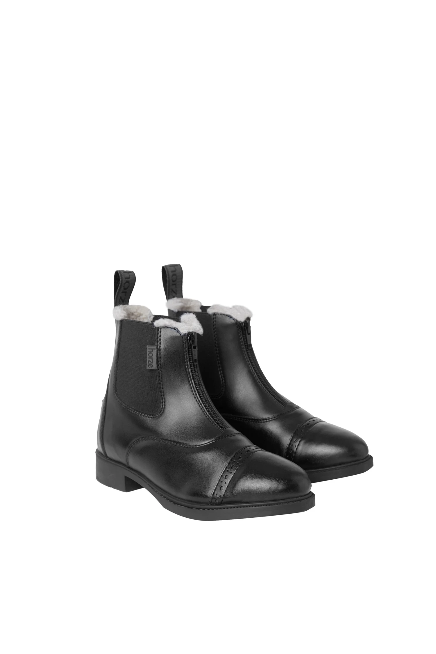 Horze Wexford Kids Front-Zip Jodhpur Winter Boots with Faux Fur