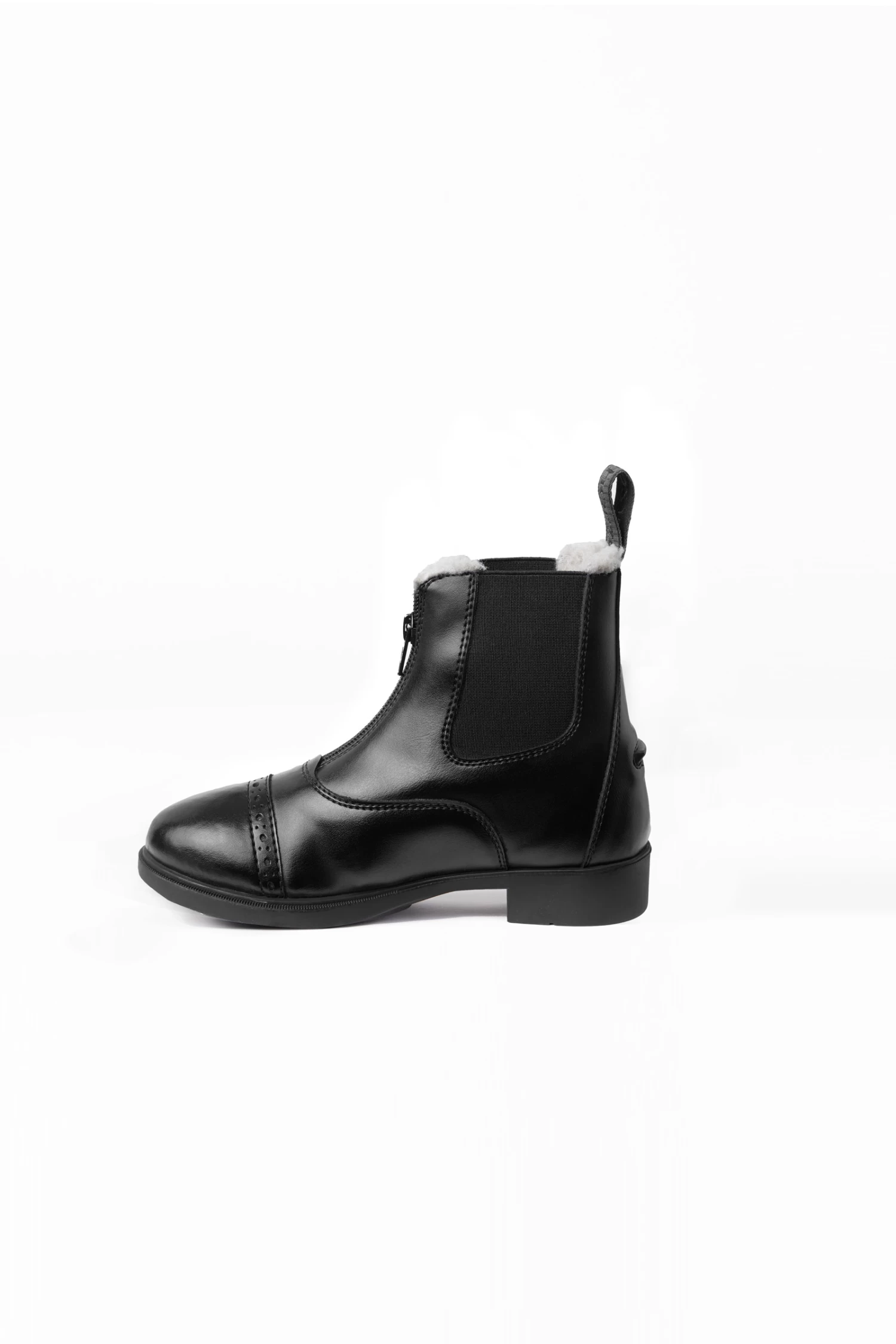 Horze Wexford Kids Front-Zip Jodhpur Winter Boots with Faux Fur