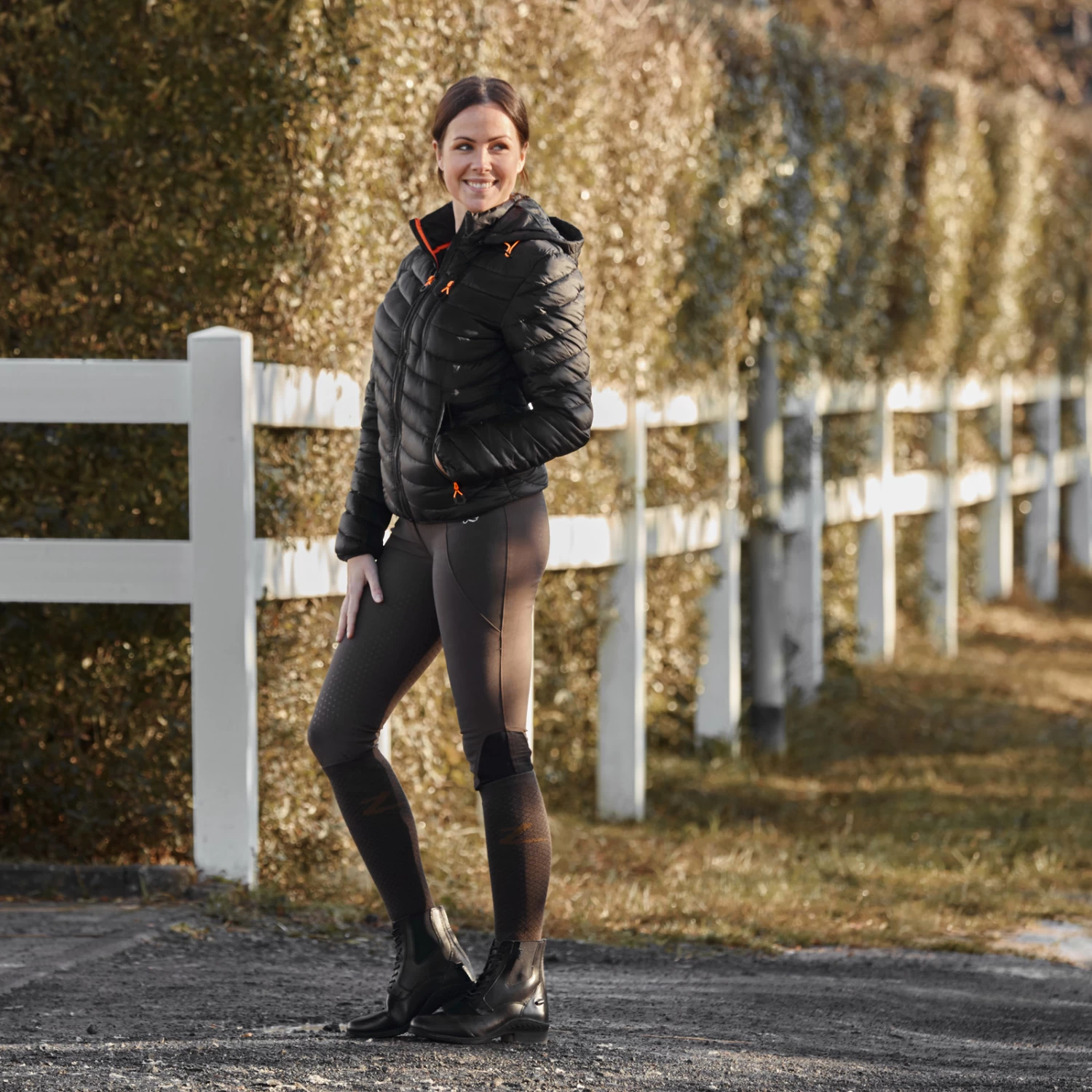 Women's Puffer Riding Jacket with Hood