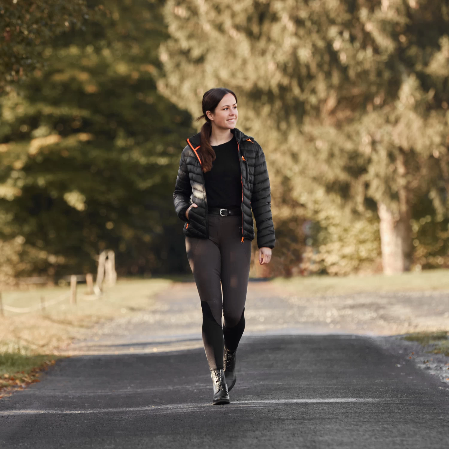 Women's Puffer Riding Jacket with Hood