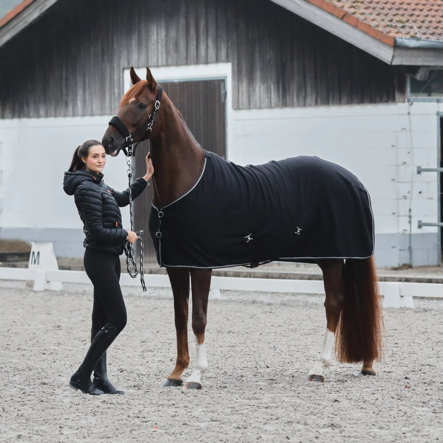 Women's Puffer Riding Jacket with Hood