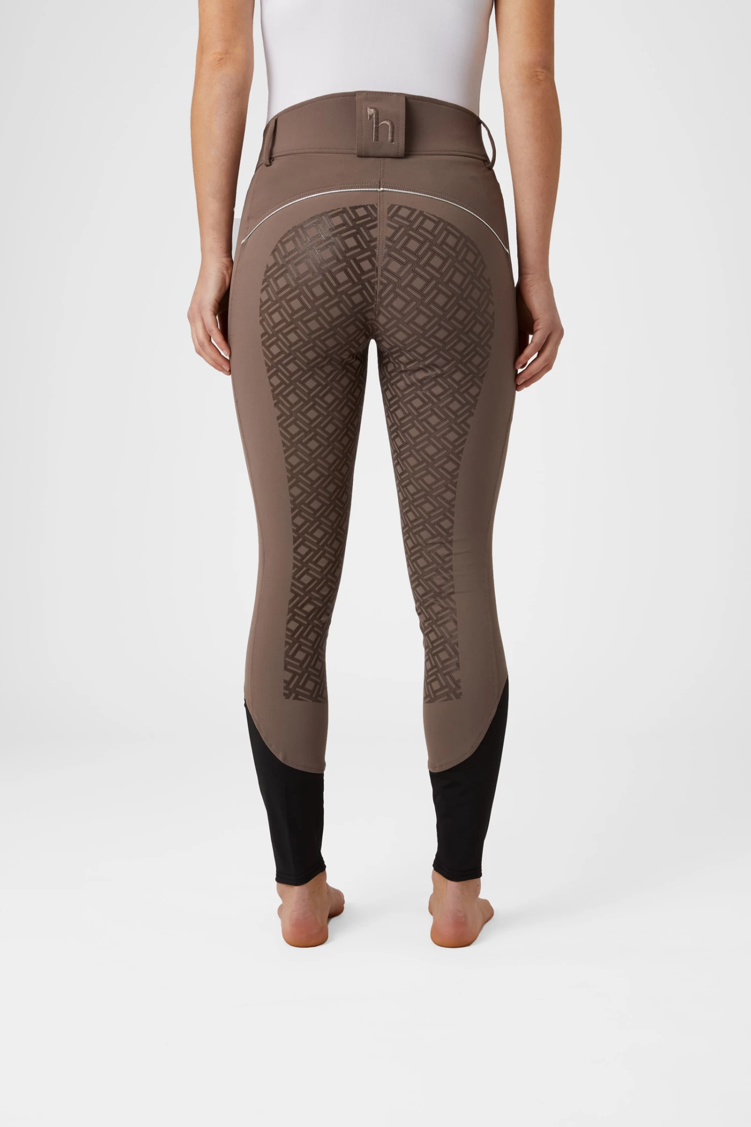 Horze Women's High Waist Silicone Full Seat Breeches with Contrast Piping