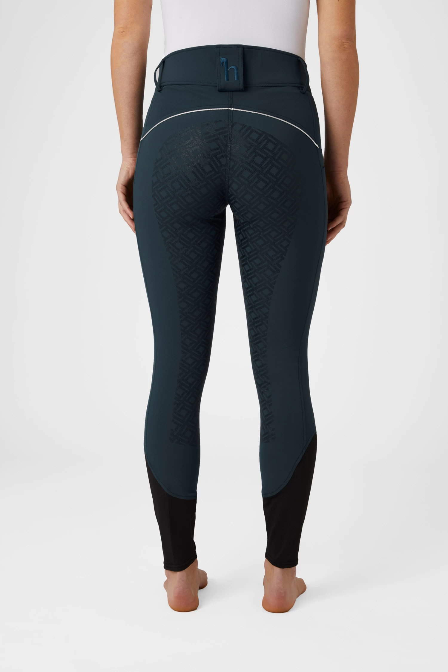 Horze Women's High Waist Silicone Full Seat Breeches with Contrast Piping