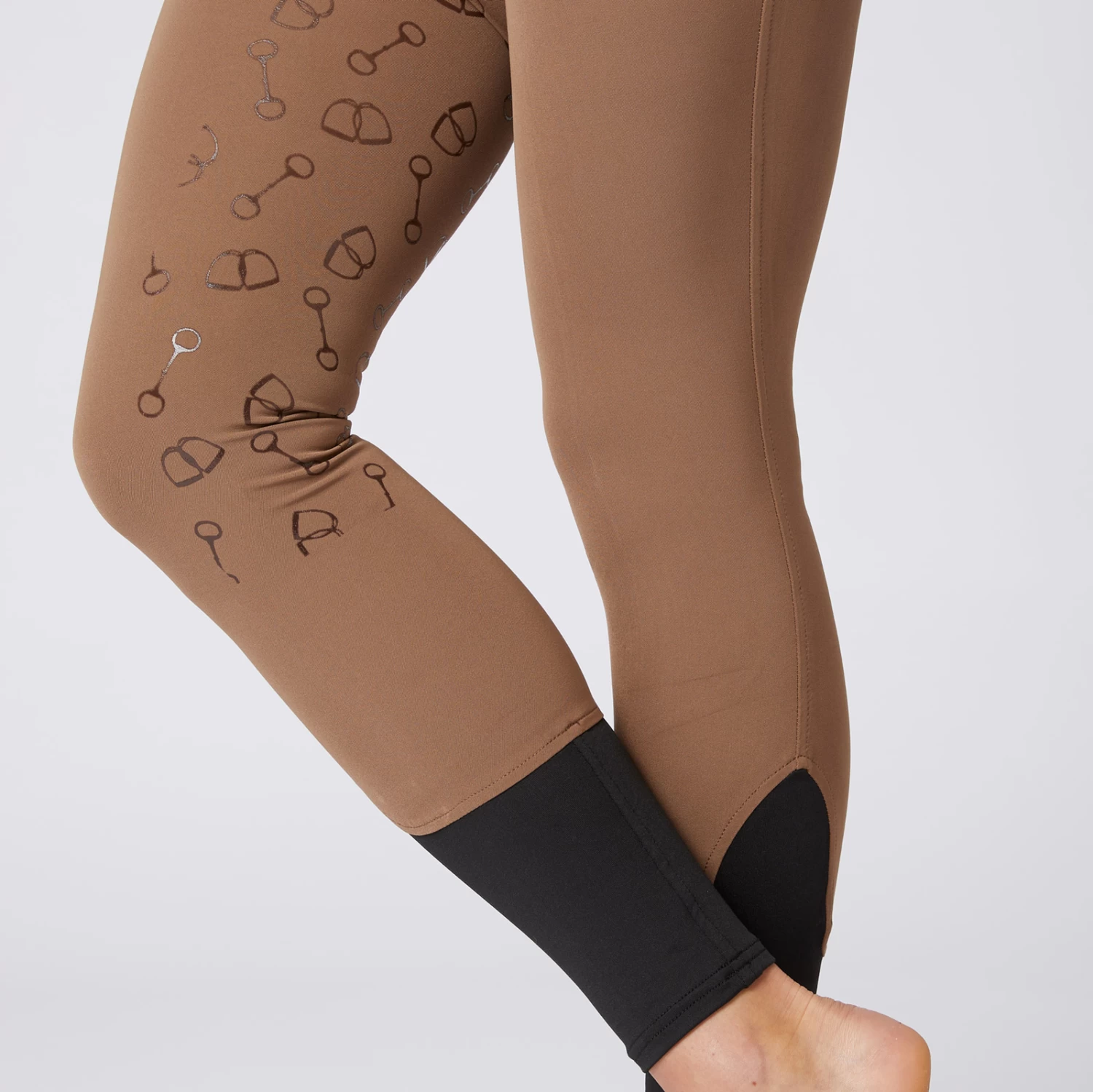 Women's High Waist Bit Print Silicone Full Seat Breeches