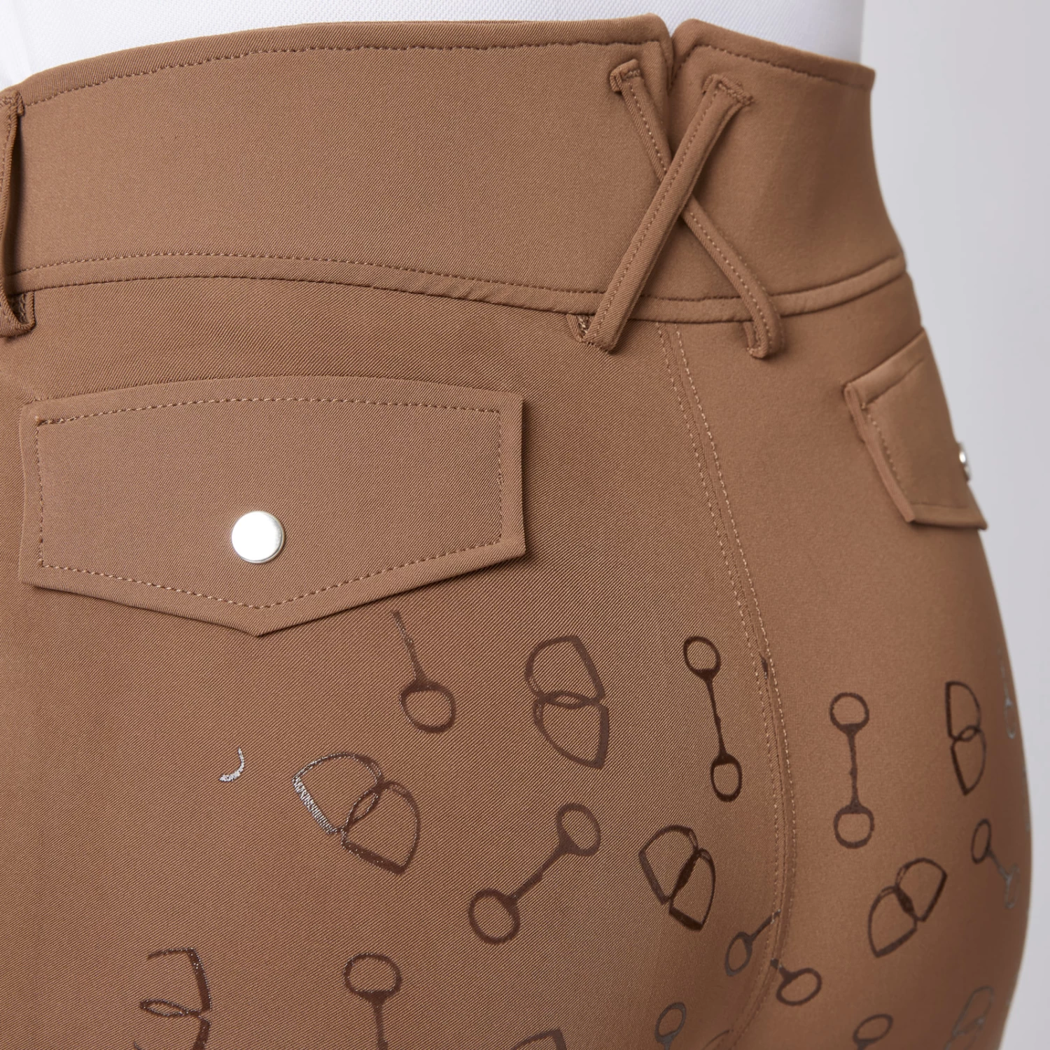 Women's High Waist Bit Print Silicone Full Seat Breeches