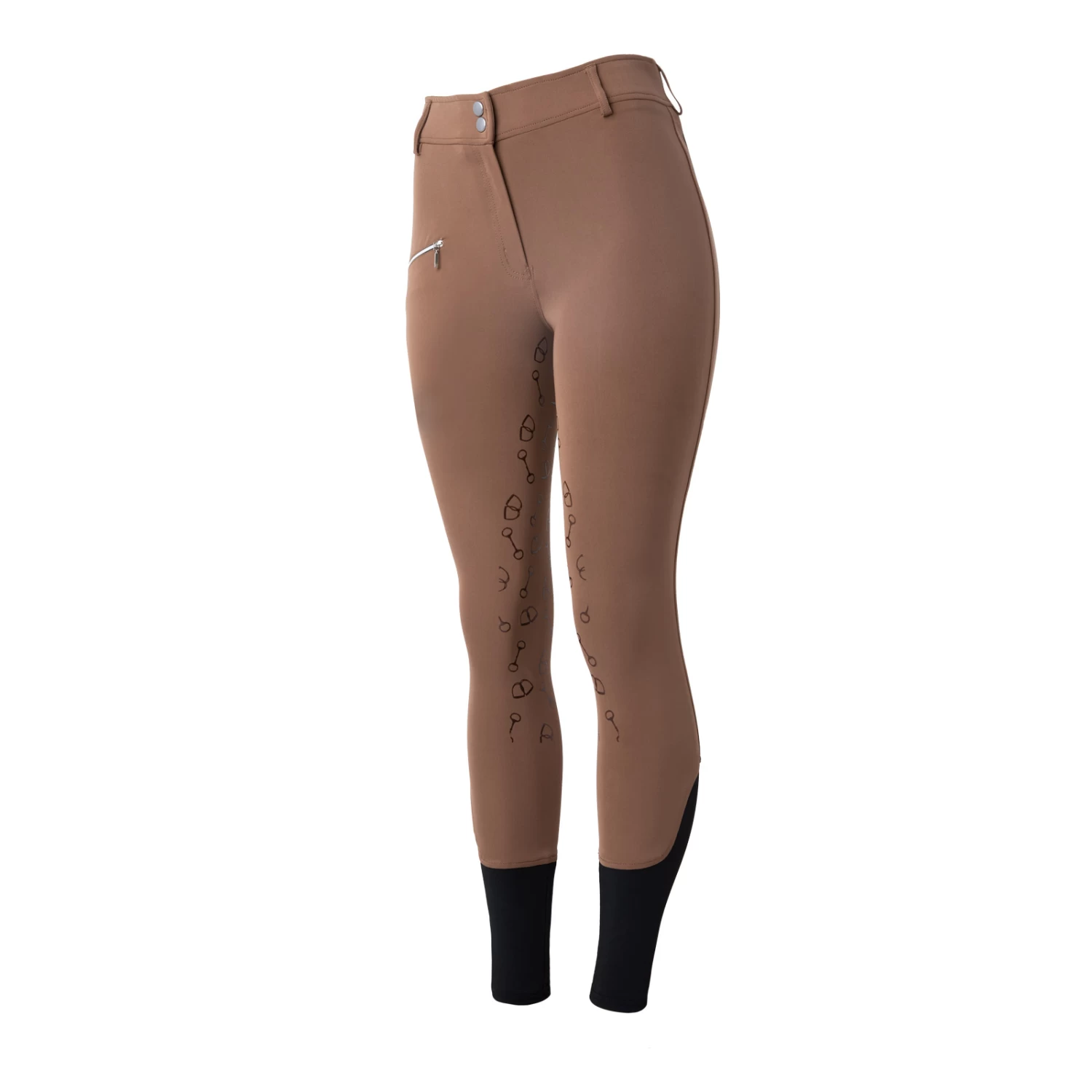 Women's High Waist Bit Print Silicone Full Seat Breeches