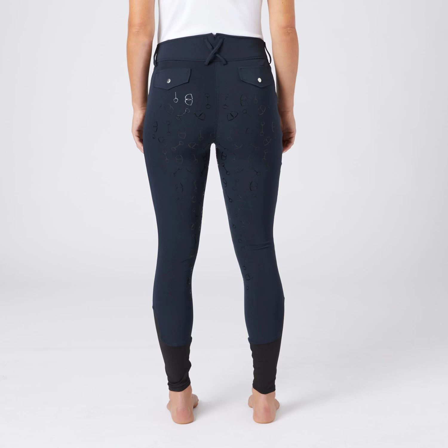 Women's High Waist Bit Print Silicone Full Seat Breeches