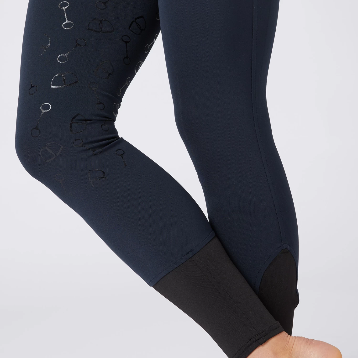 Women's High Waist Bit Print Silicone Full Seat Breeches