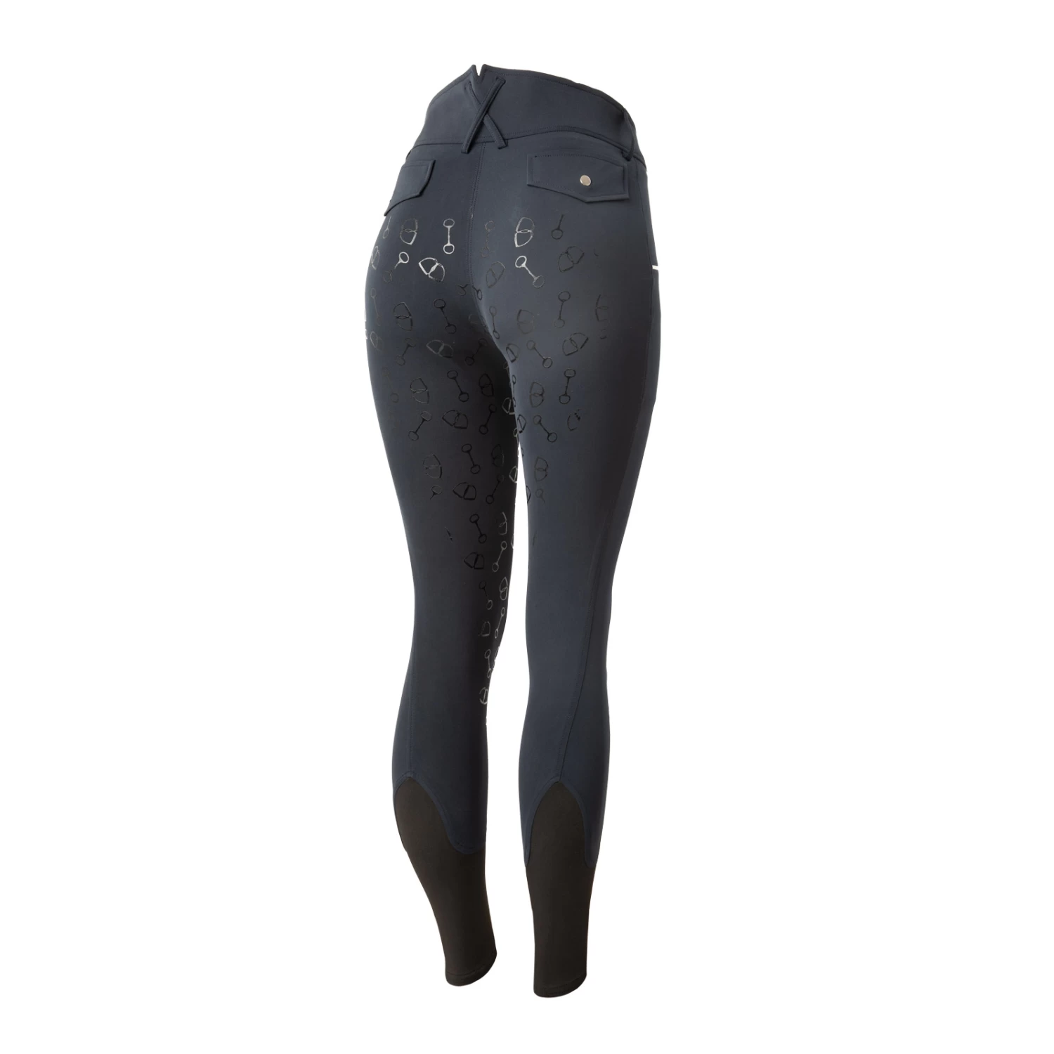 Women's High Waist Bit Print Silicone Full Seat Breeches