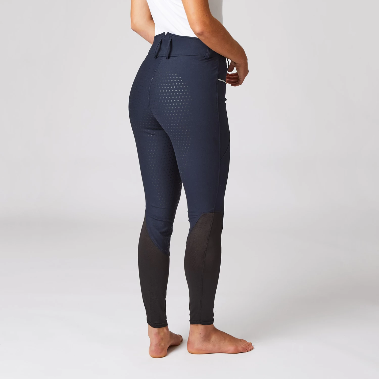 Women's High Waist Full Seat Breeches with Mesh