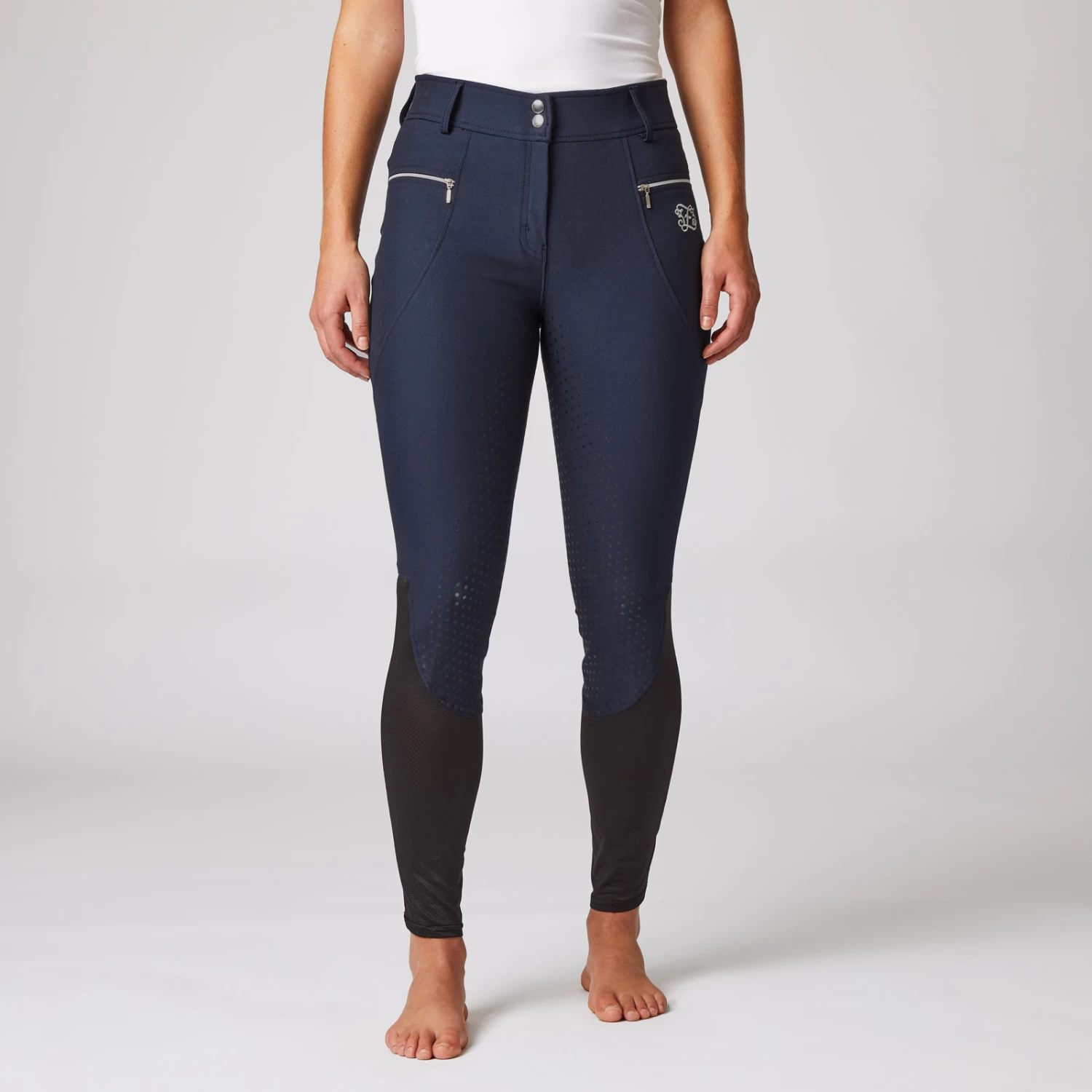Women's High Waist Full Seat Breeches with Mesh