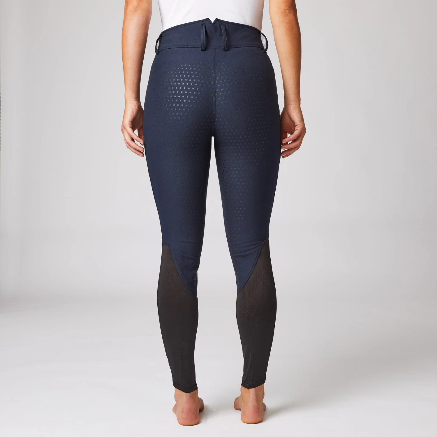 Women's High Waist Full Seat Breeches with Mesh