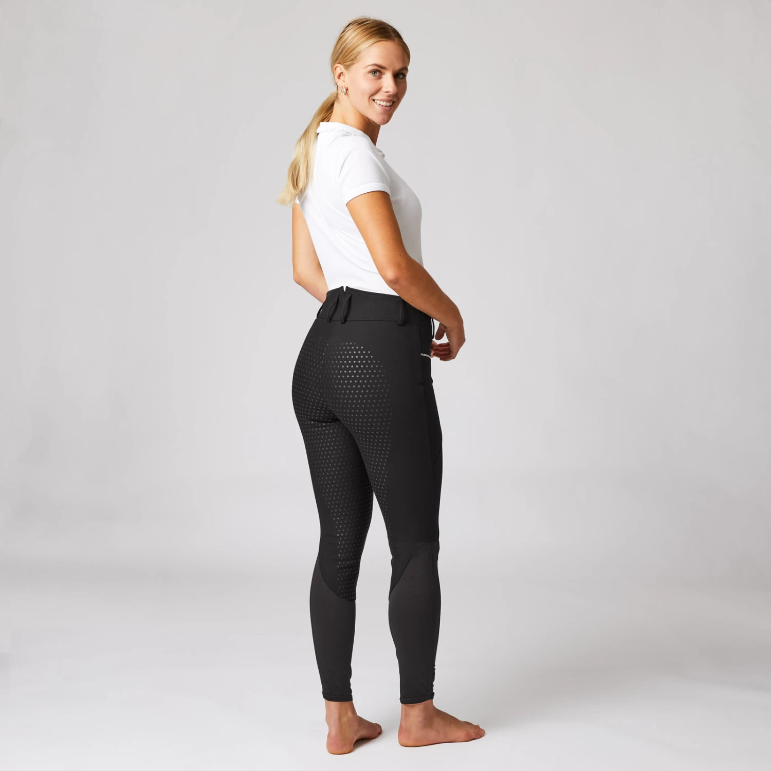 Women's High Waist Full Seat Breeches with Mesh