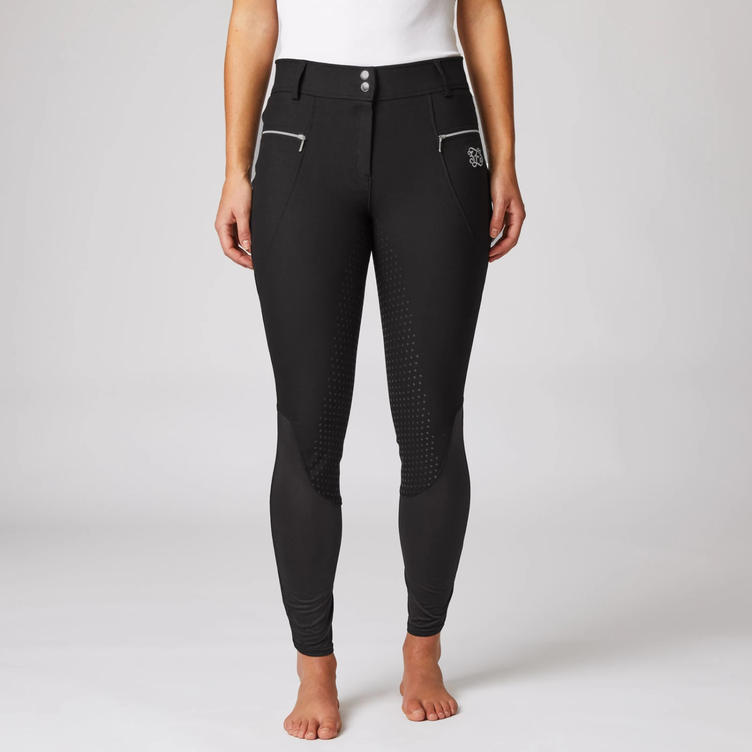 Women's High Waist Full Seat Breeches with Mesh