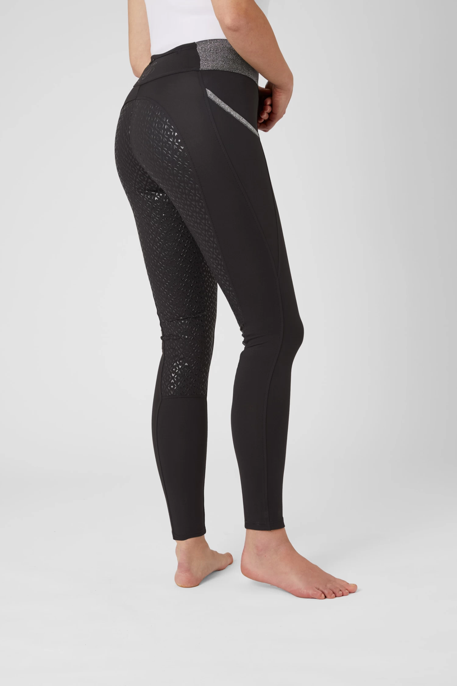 Full Seat Riding Tights for Women with Glitter Waist